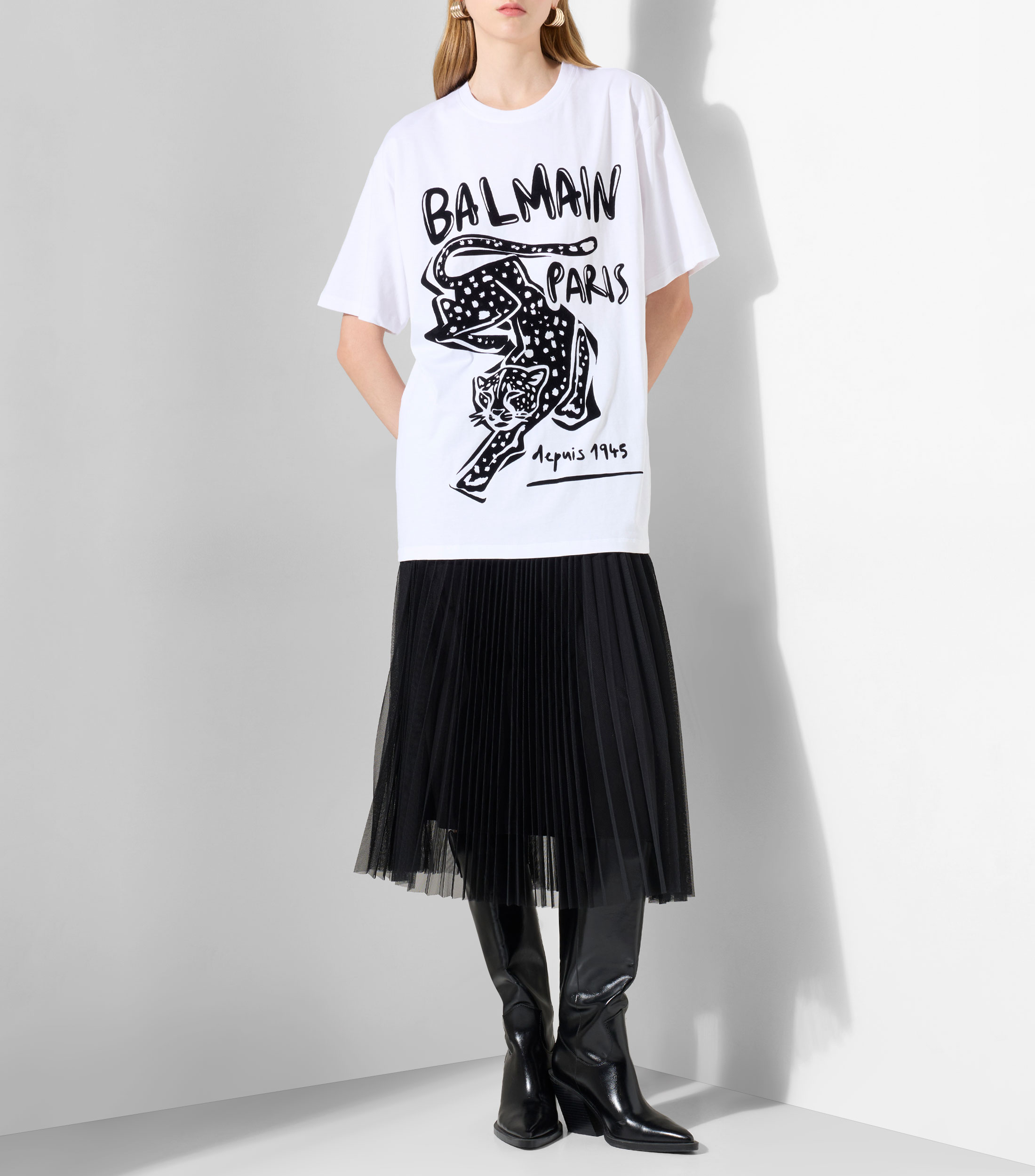Playera cuello redondo manga corta estampada Mujer