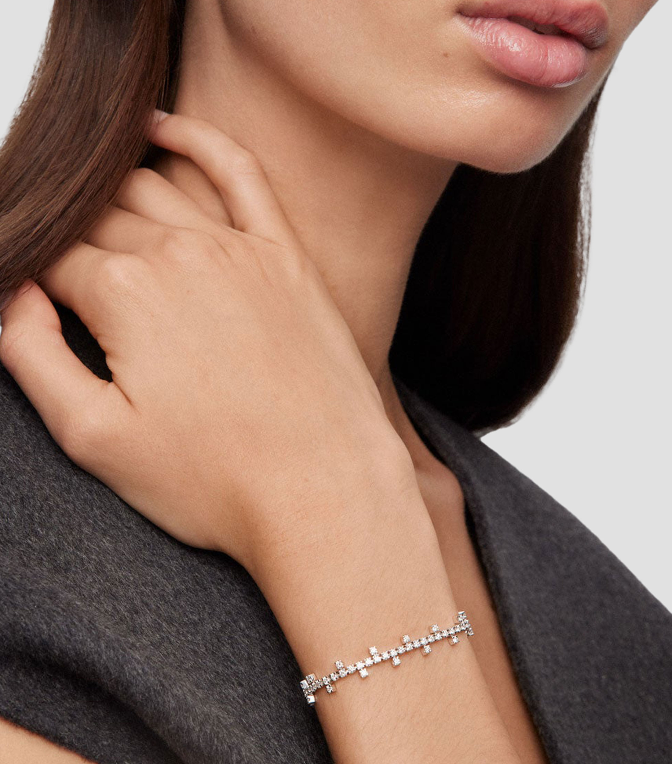 Pulsera en Oro blanco de 18 Kilates con diamantes Riviere El Tango Mujer