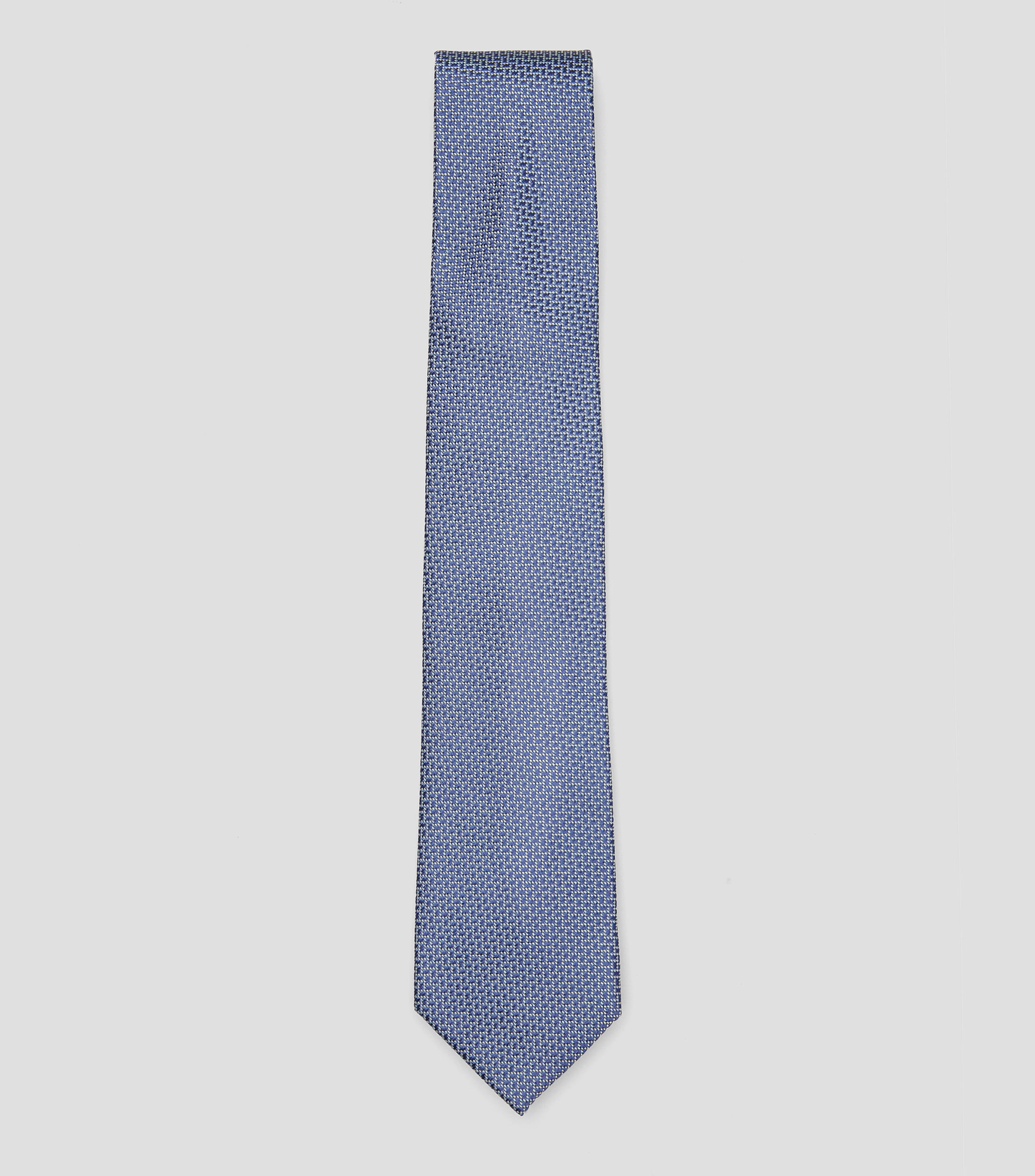 Corbata ancha en seda azul estampada Torino