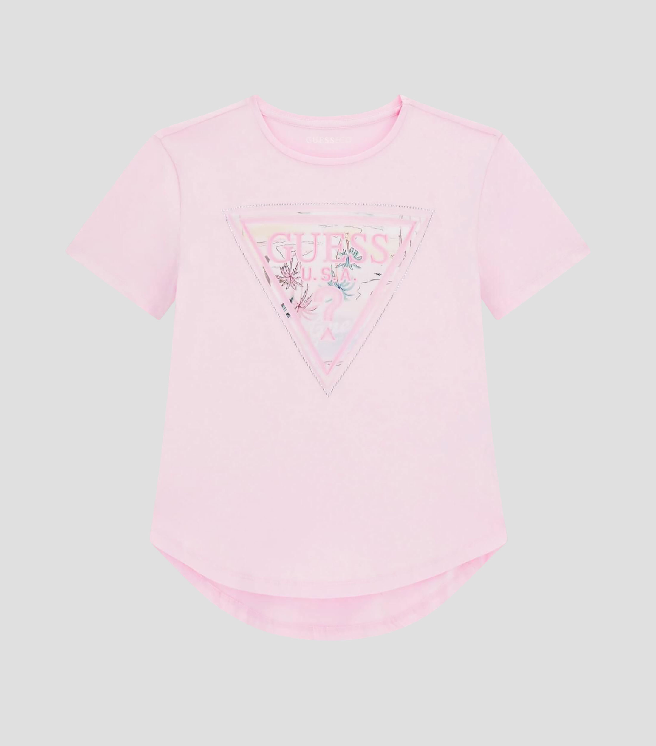 Playera cuello redondo manga corta estampada Niña