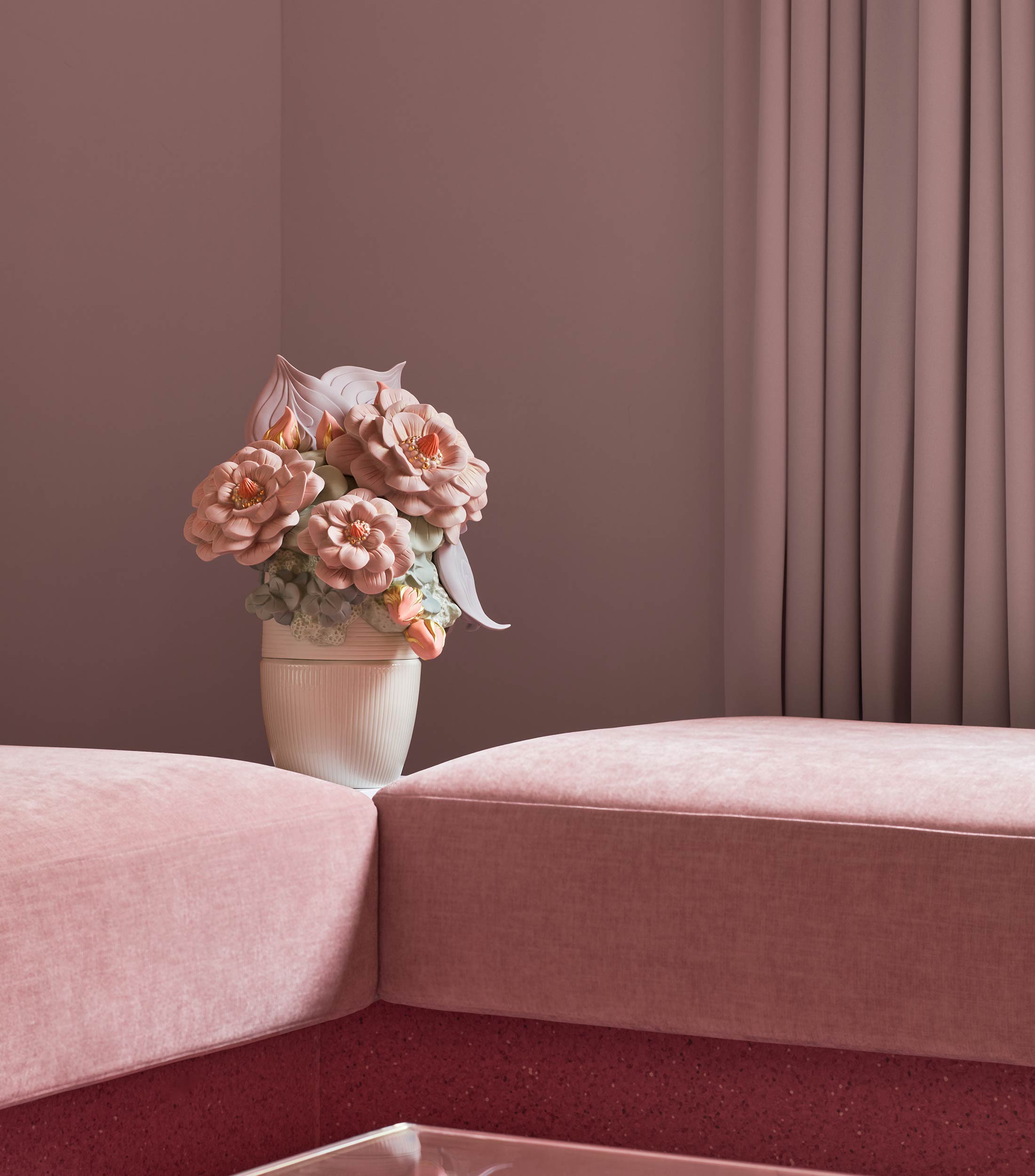 Jarron decorativo con rosas