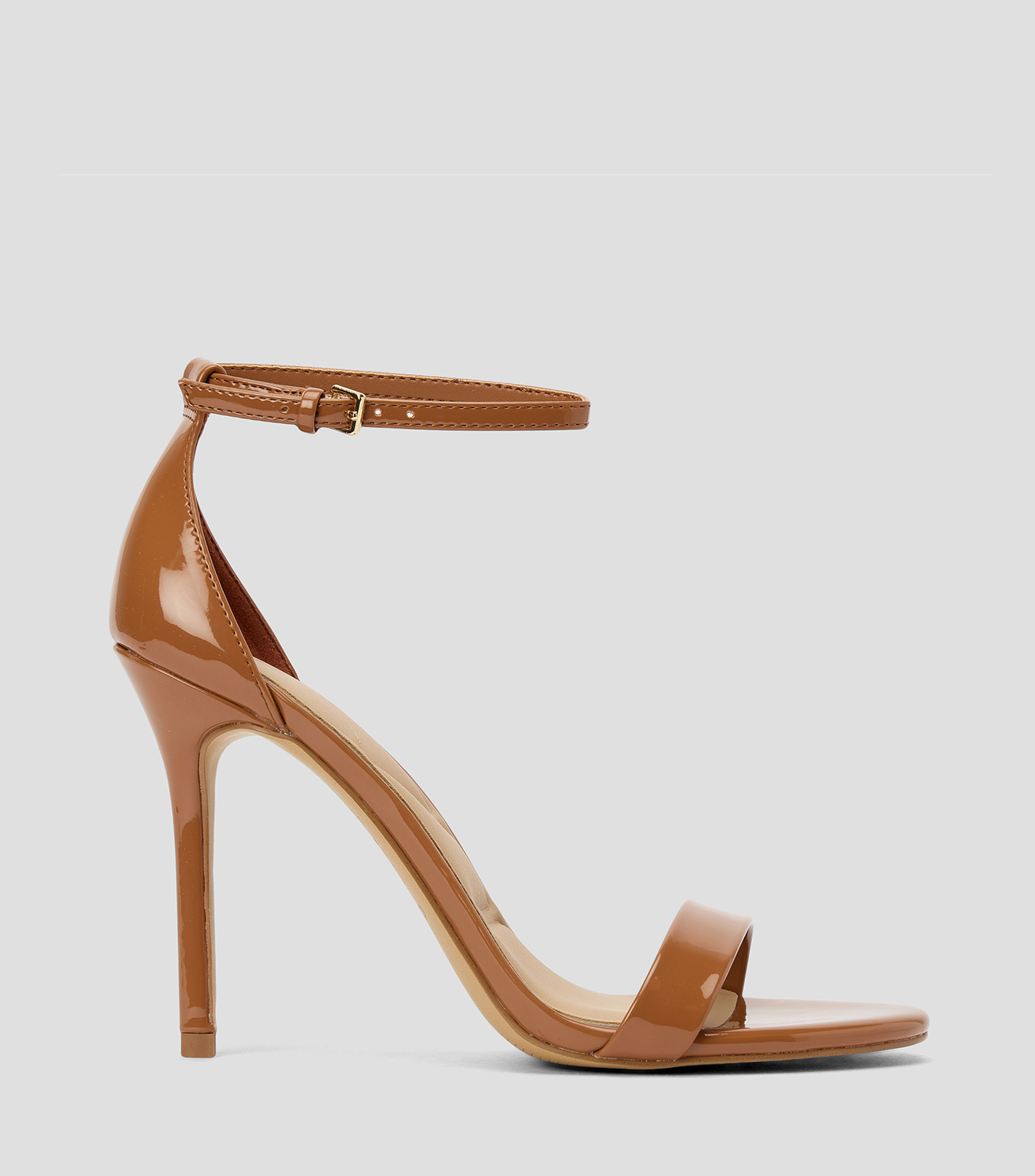 Sandalias con pulsera tacón alto de aguja lisas Mujer