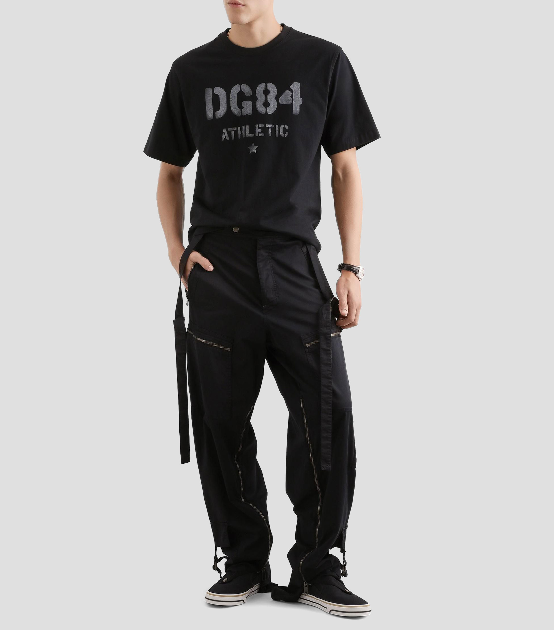 Playera de cuello redondo con manga corta estampada Hombre