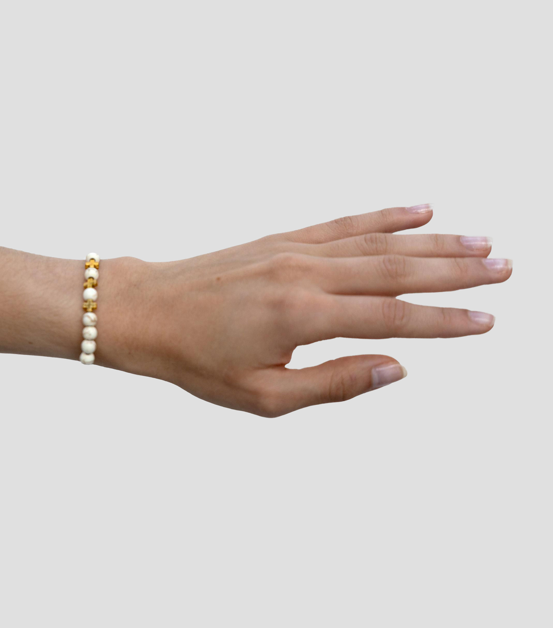 Pulsera con cuentas y cruces Mujer