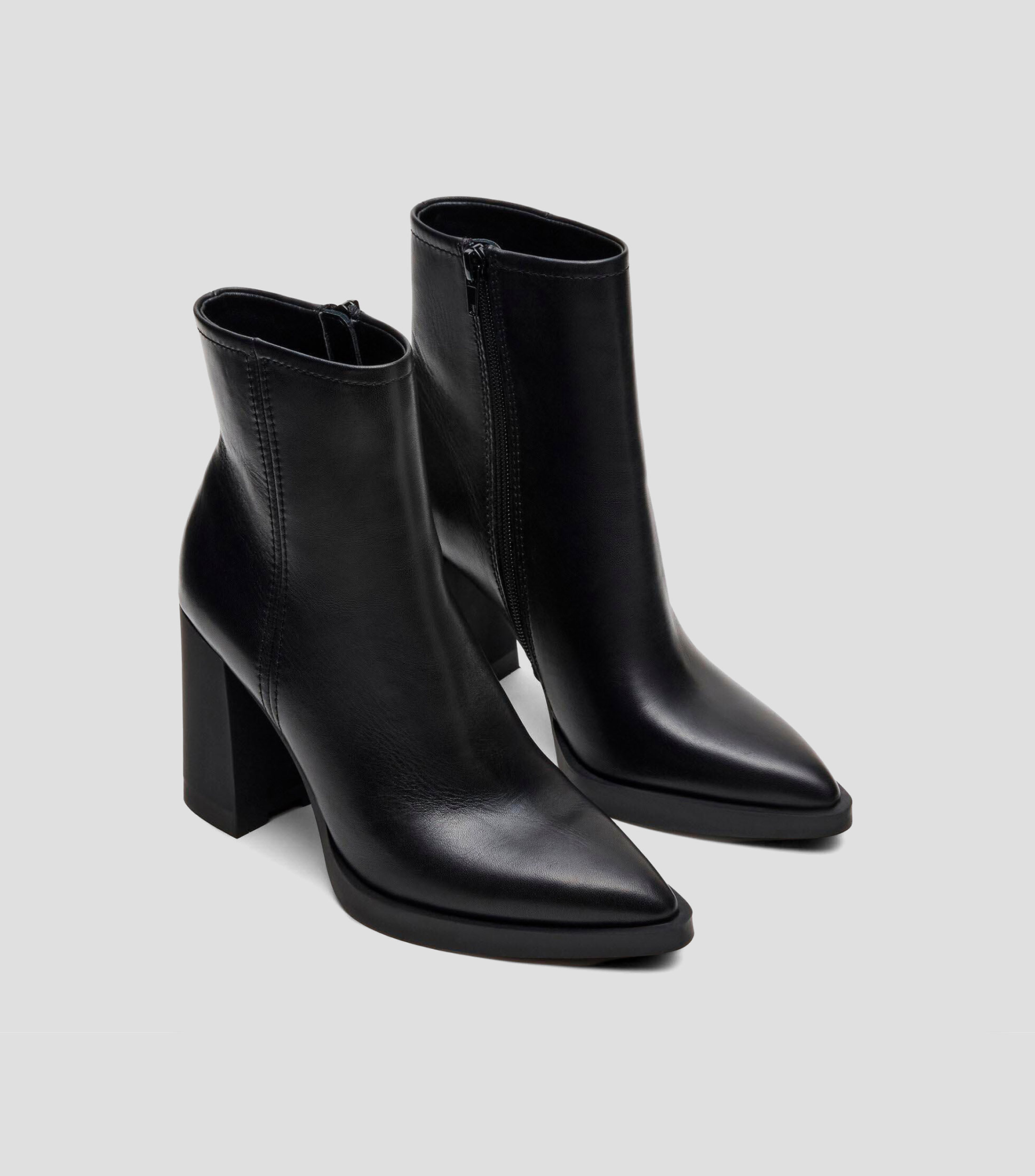 Botines con tacón bajo cuadrado Mujer