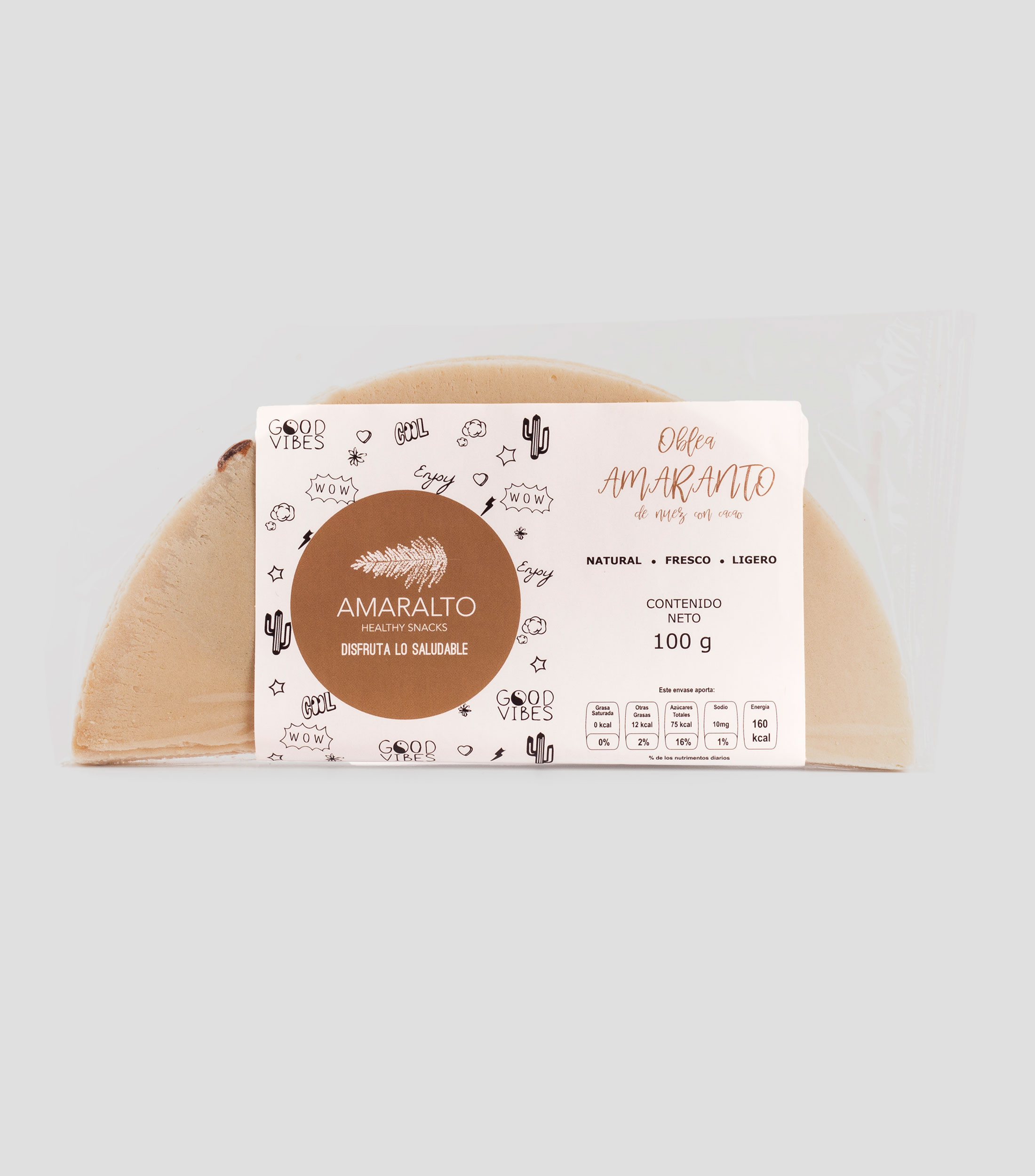 Oblea nuez rellena de cacao, 100 g