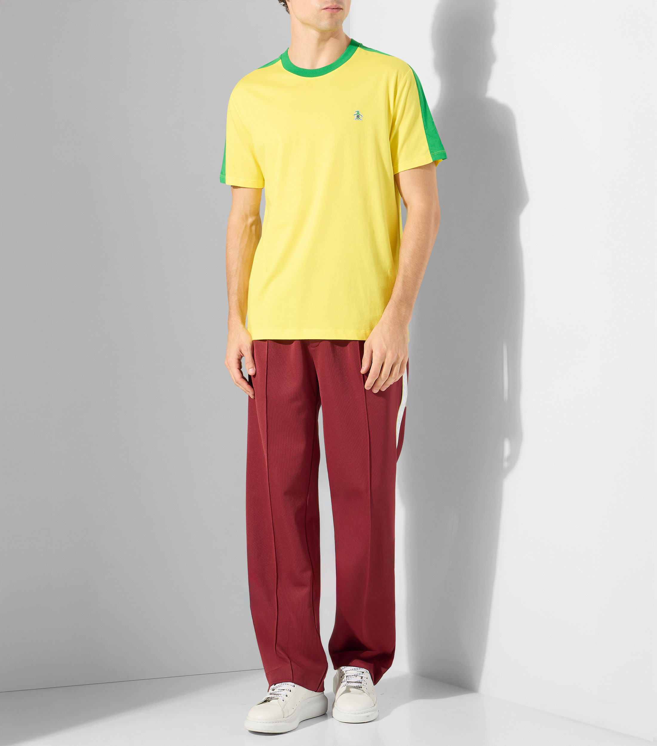 Playera de cuello redondo con manga corta lisa Hombre