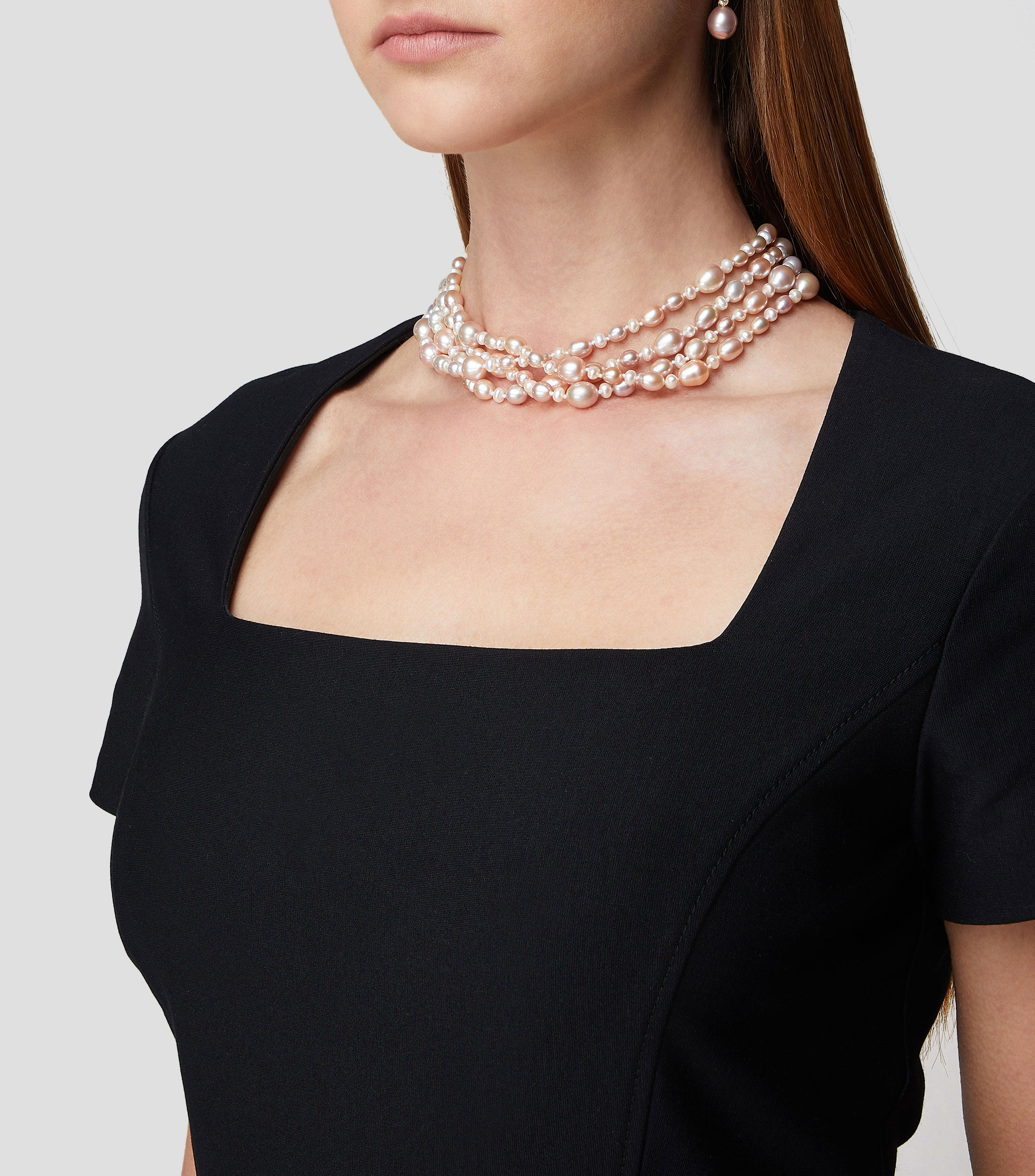 Collar de perlas cultivadas estilo layering Margarita Nat Mujer