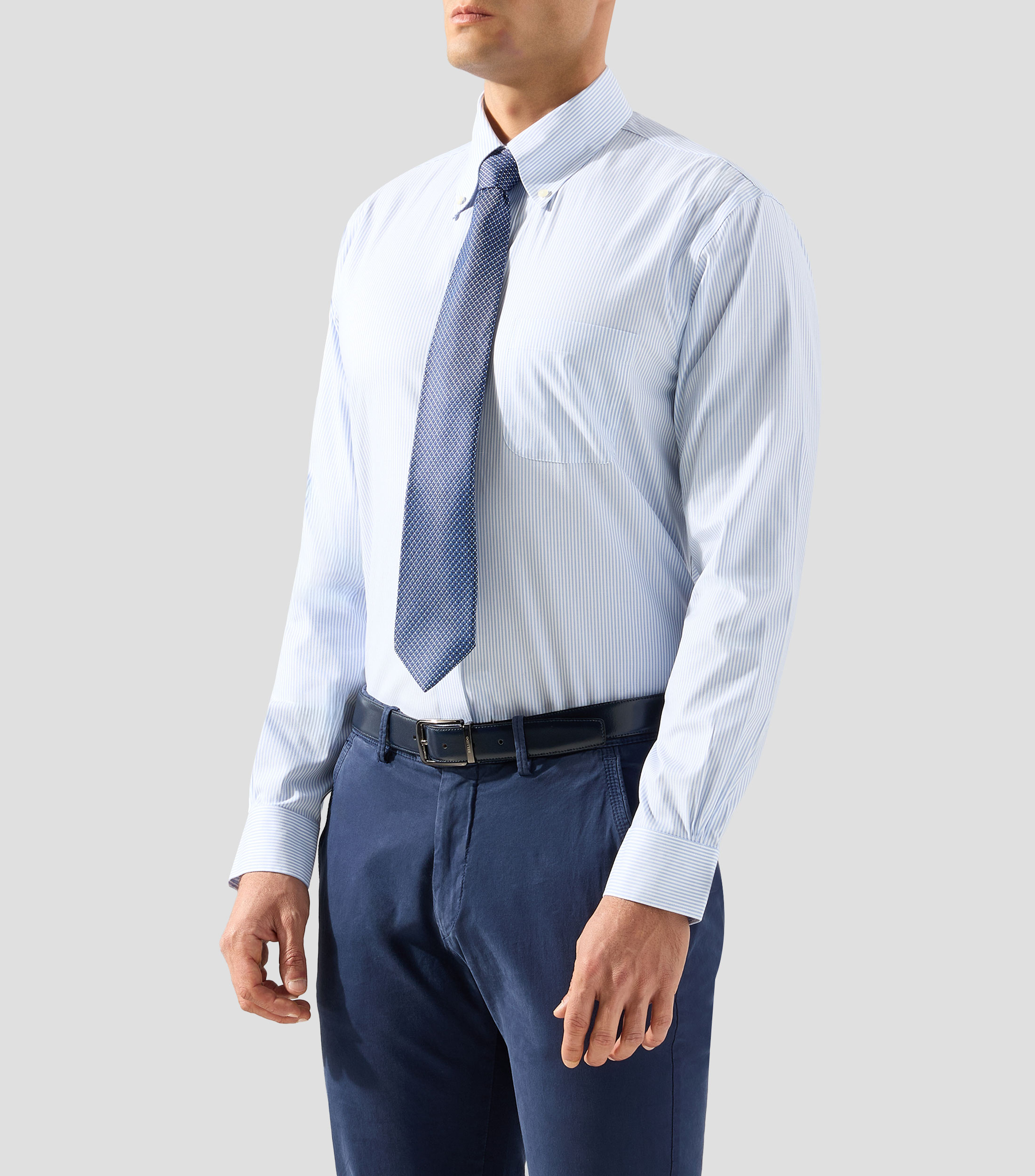 Camisa de rayas manga larga Hombre