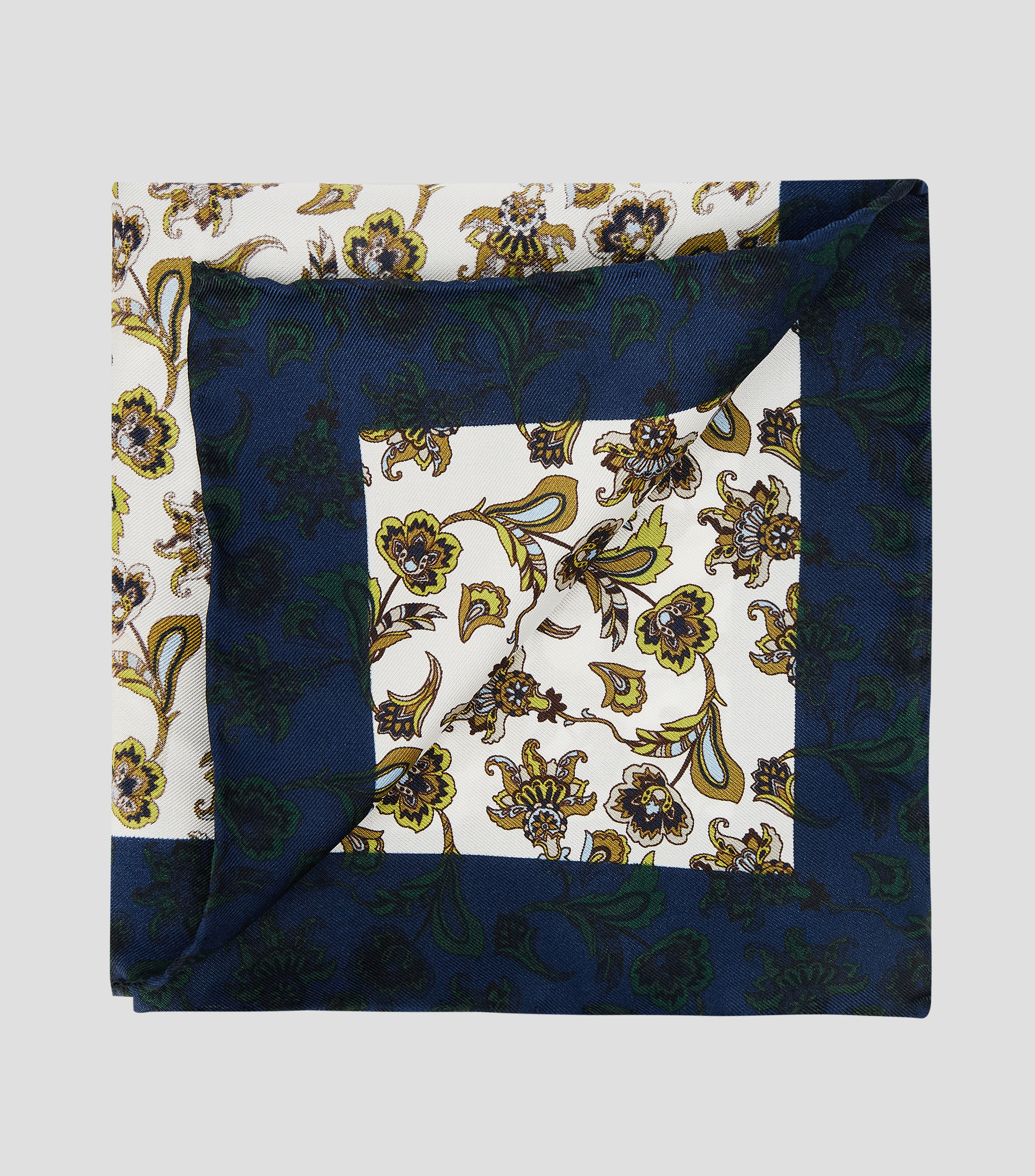 Pañuelo en seda multicolor estampado Hombre