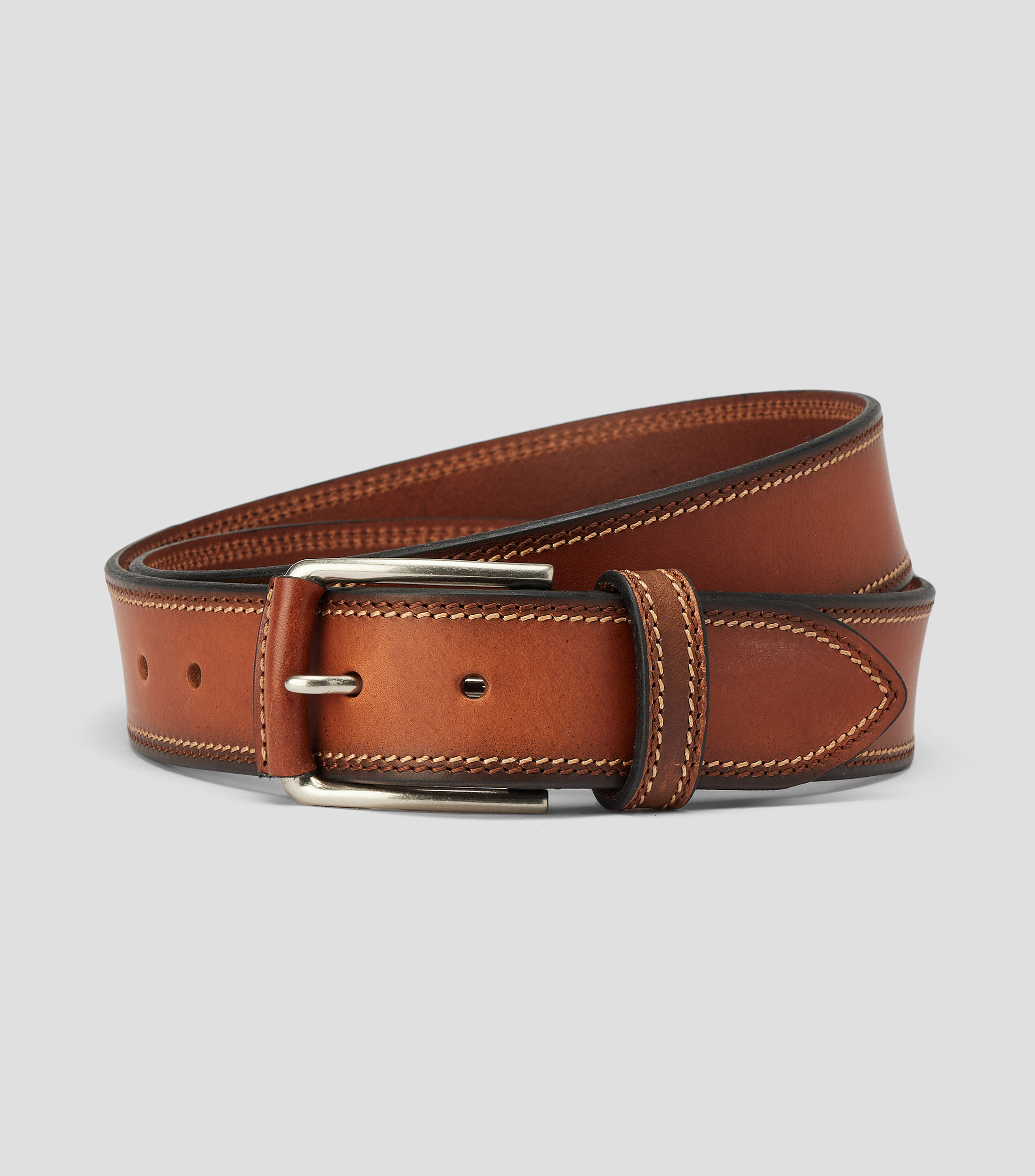 Cinturón en piel vacuna casual liso Hombre
