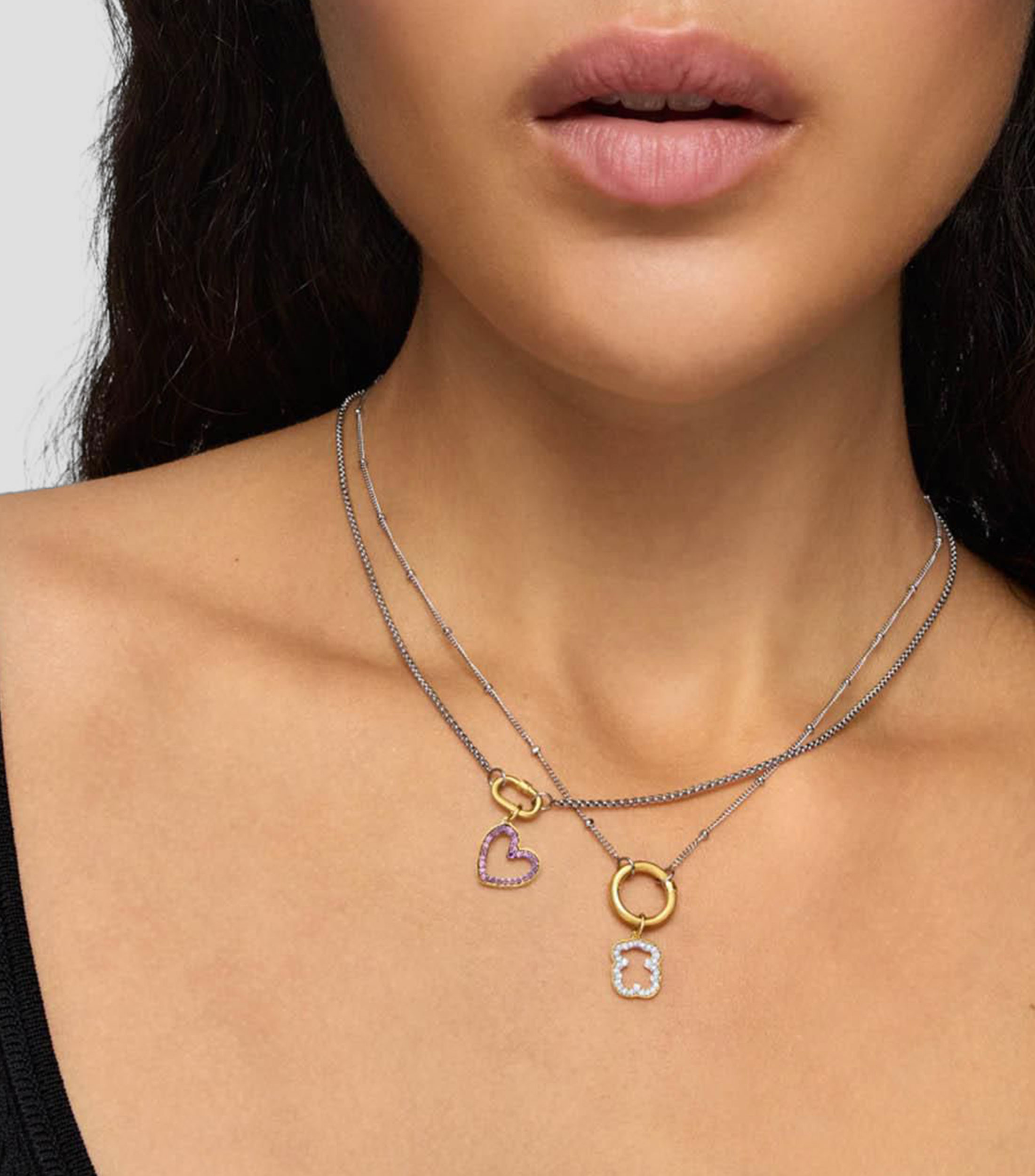 Dije en oro amarillo de 14 kilates con diamantes Mujer