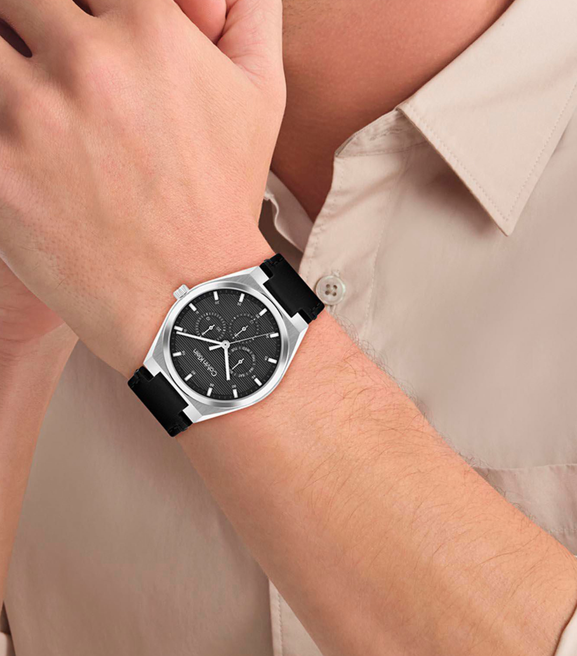 Reloj para Hombre CK Motion casual plateado, negro