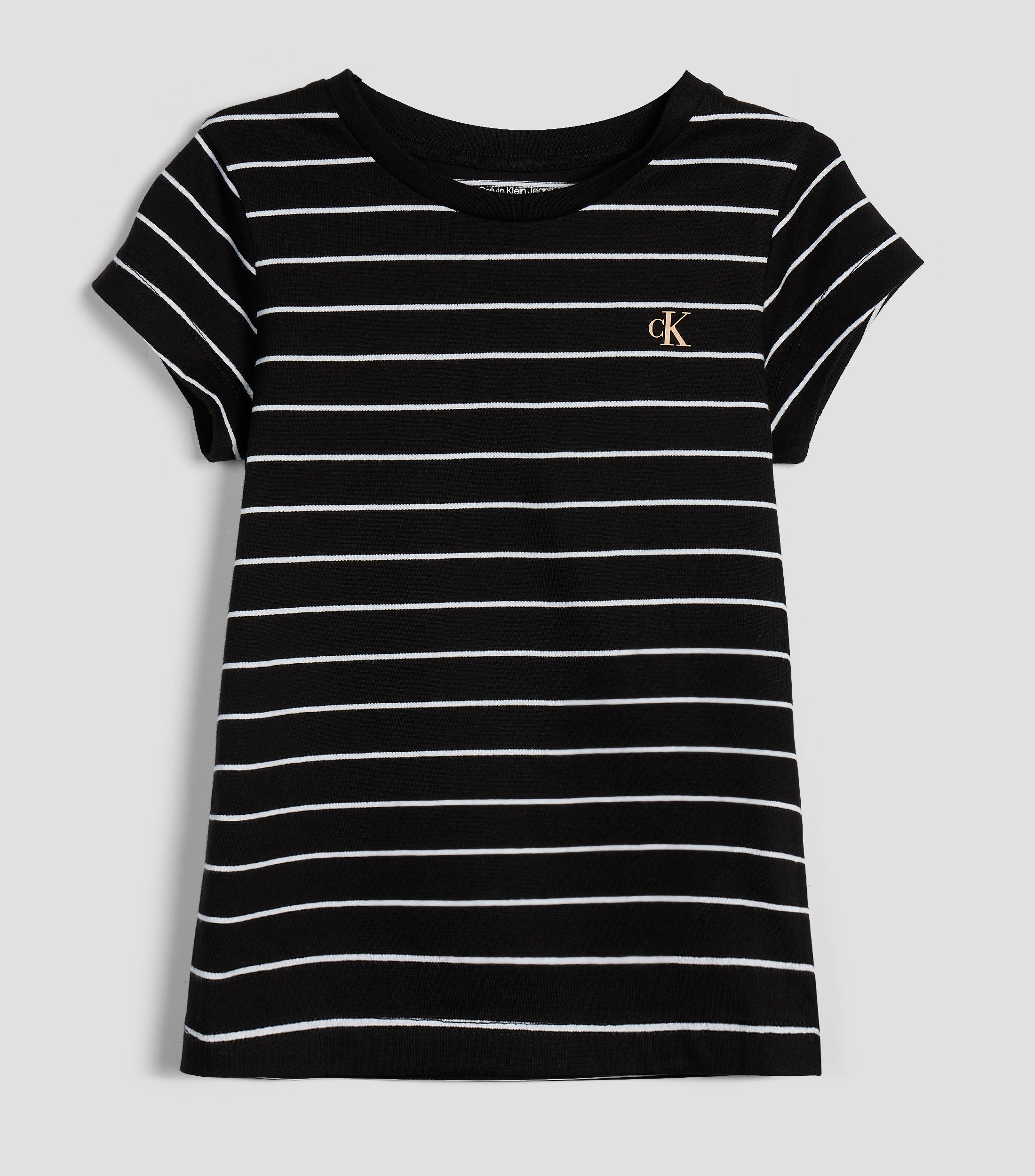 Playera cuello redondo manga corta de rayas Niña