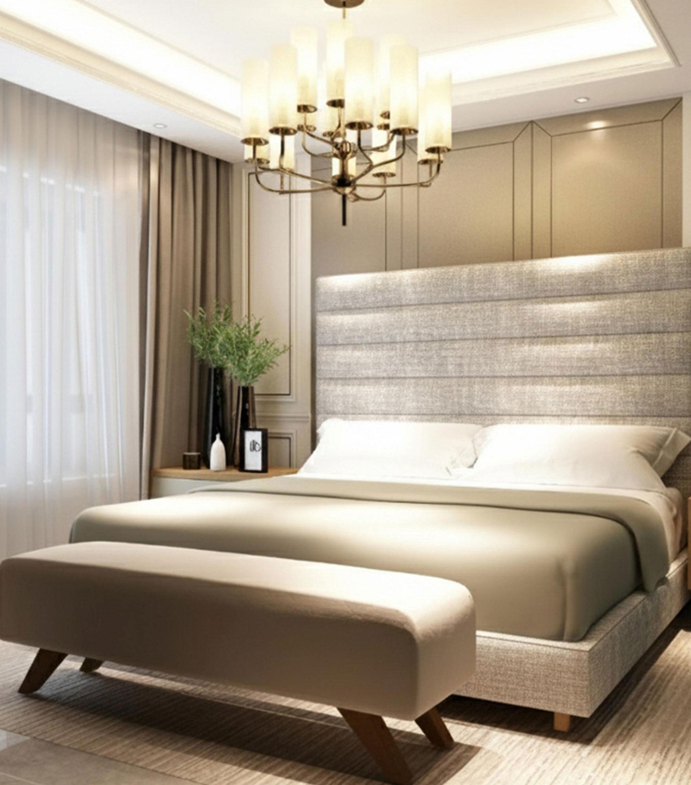 Cama King Size Old Canvas perla en madera