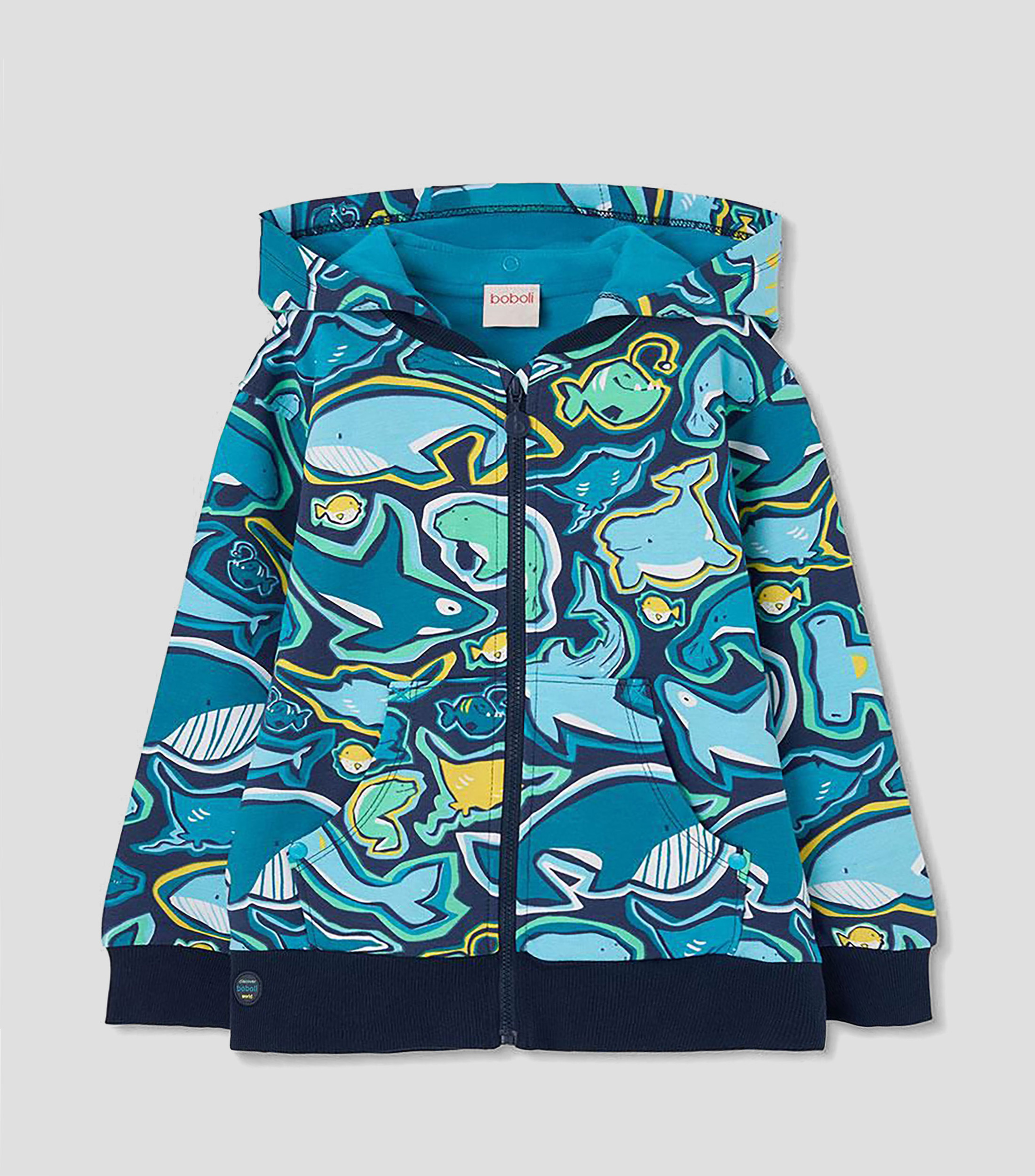 Chamarra con capucha estampada Niño