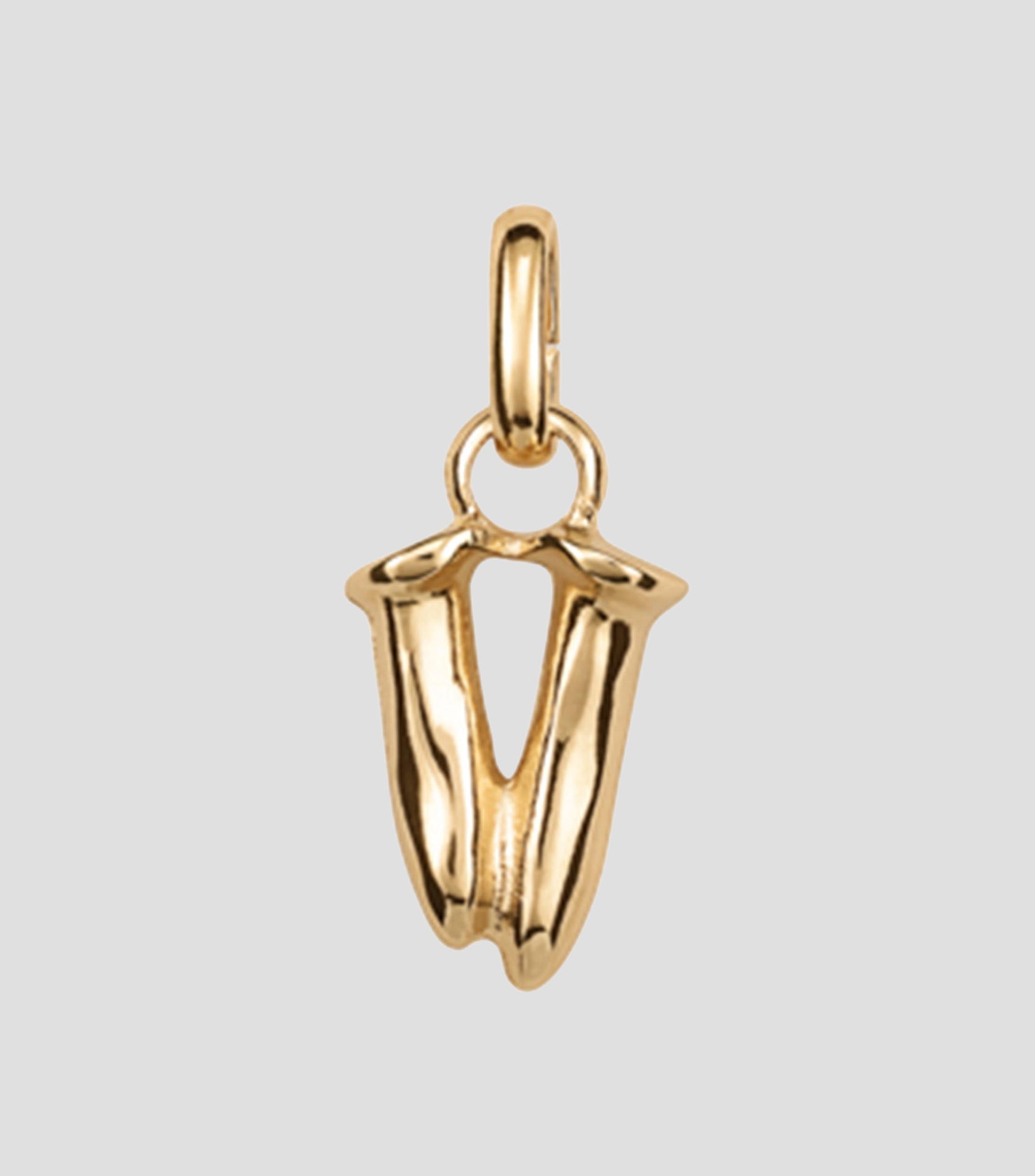Charm letra V con argolla Mujer