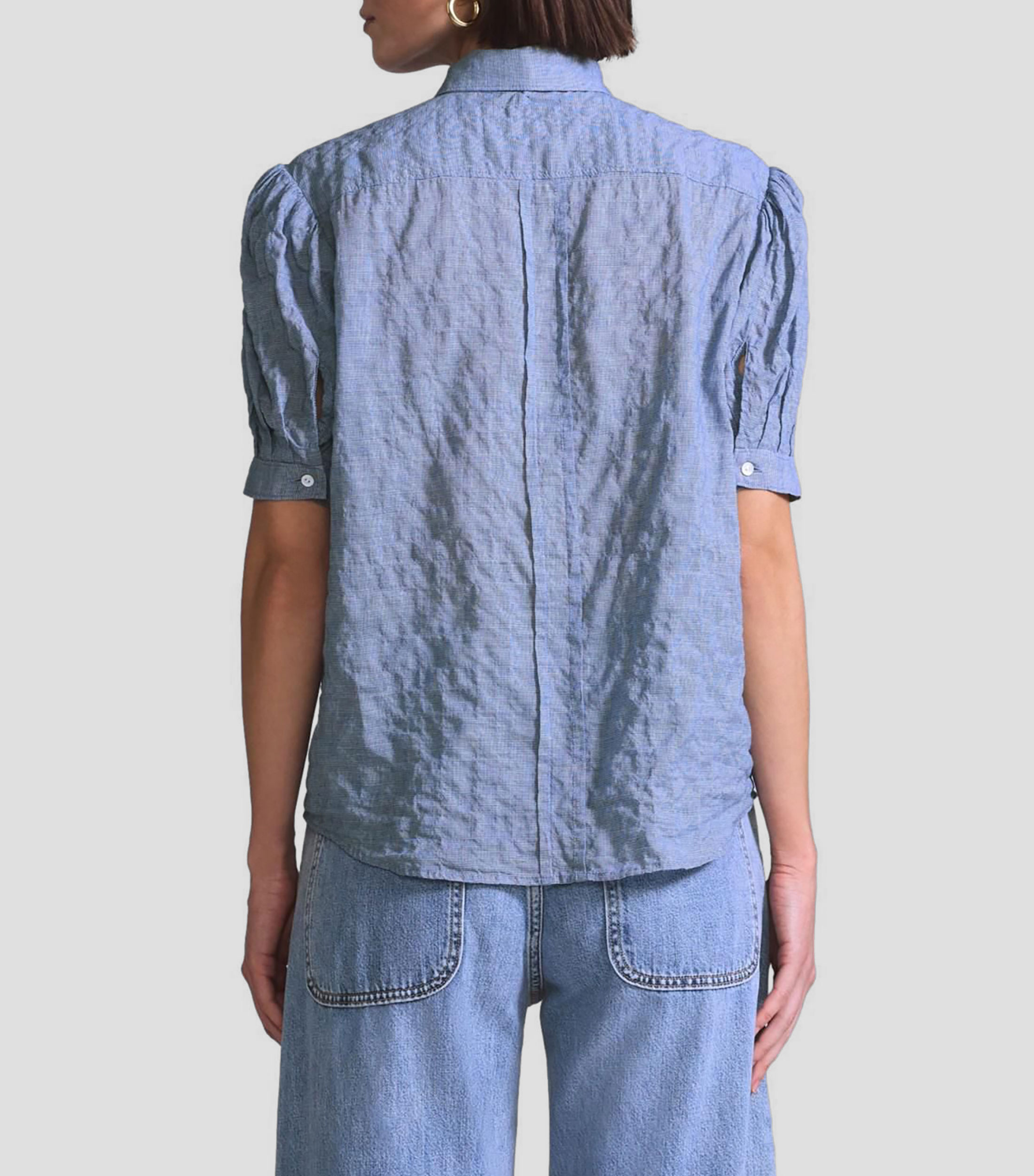 Blusa sólido manga corta Weekend Blue Tab Mujer