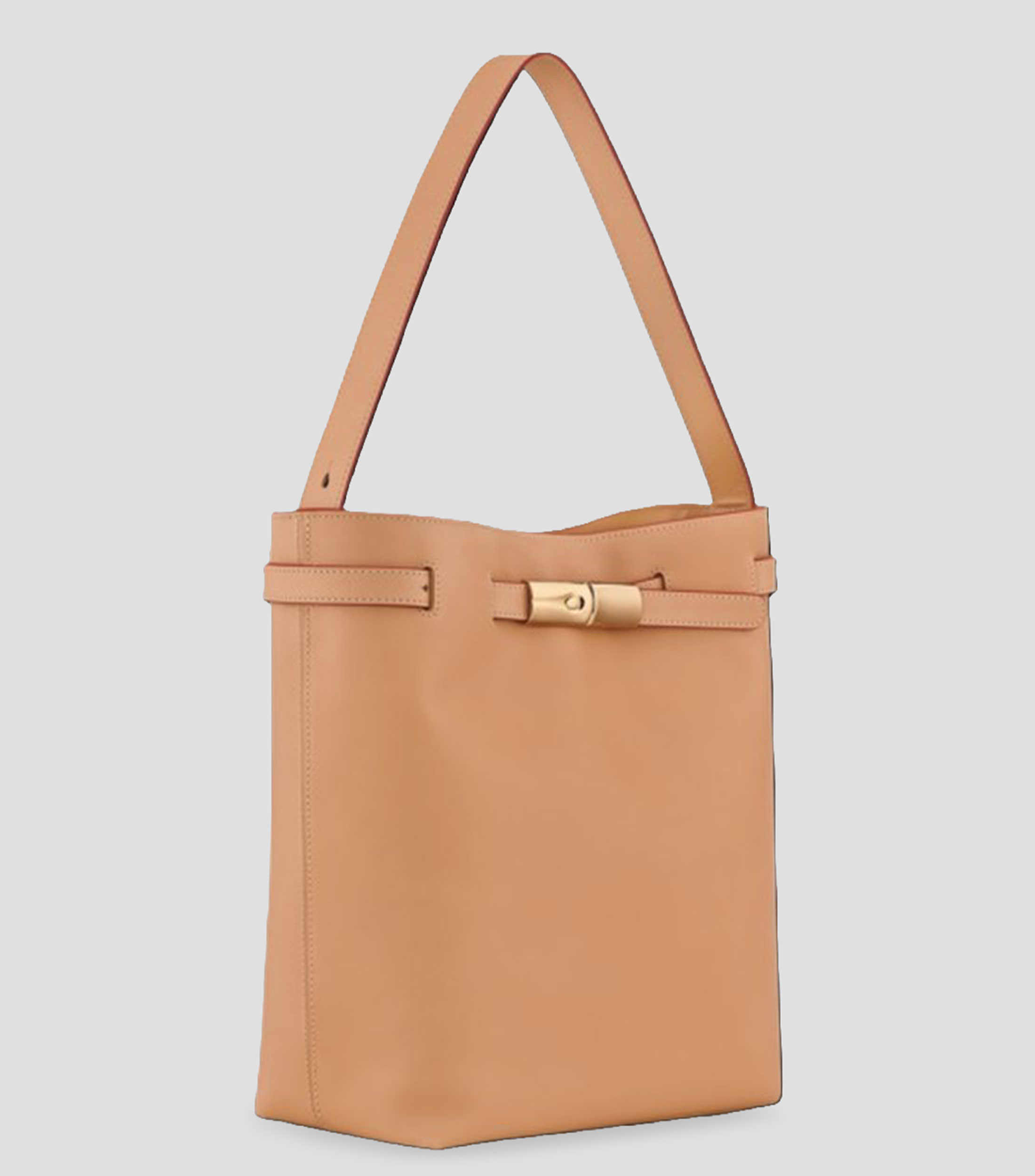 Bolsa tote en cuero de becerro lisa Mujer