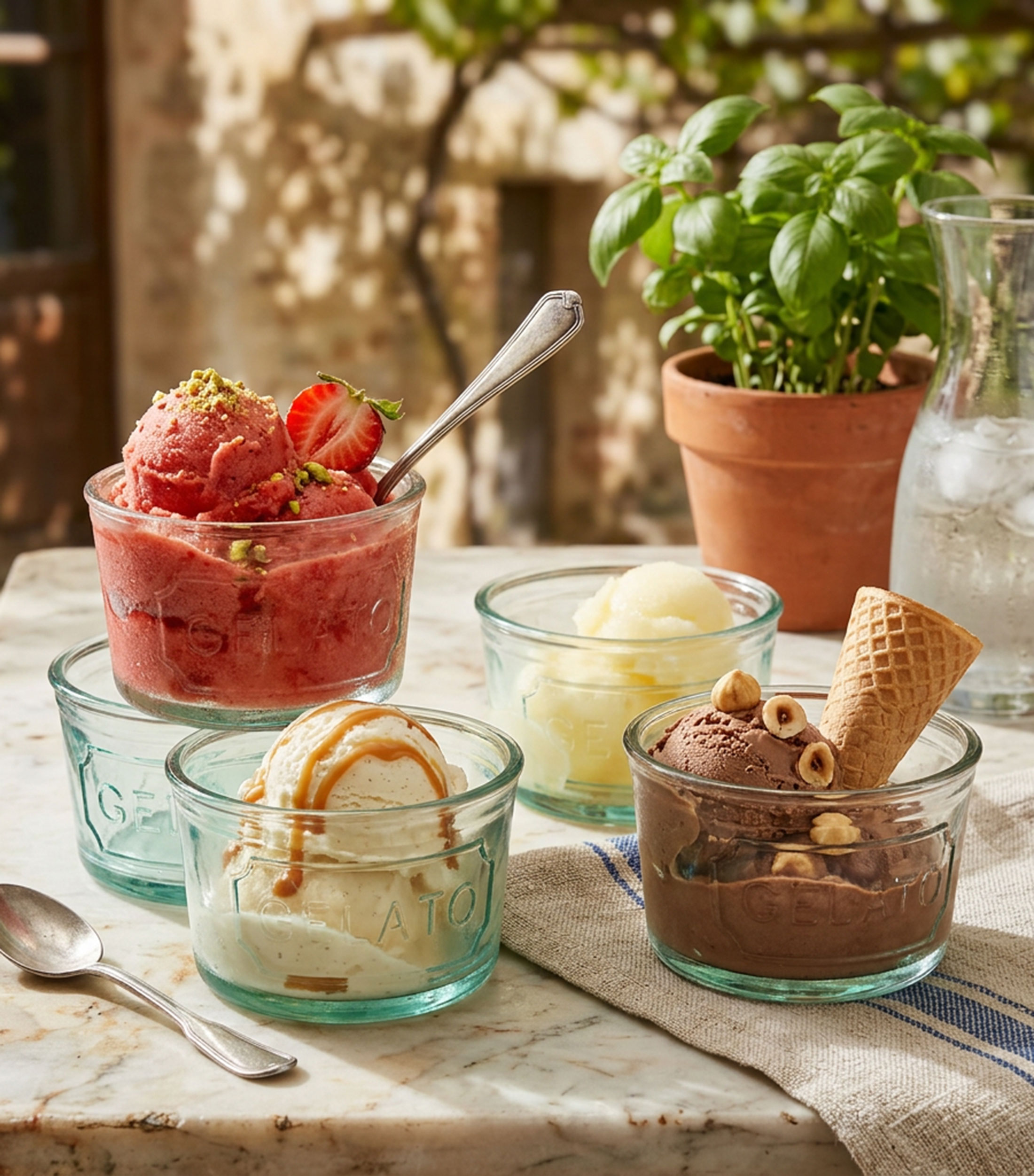 Set 4 copas para helado en cristal