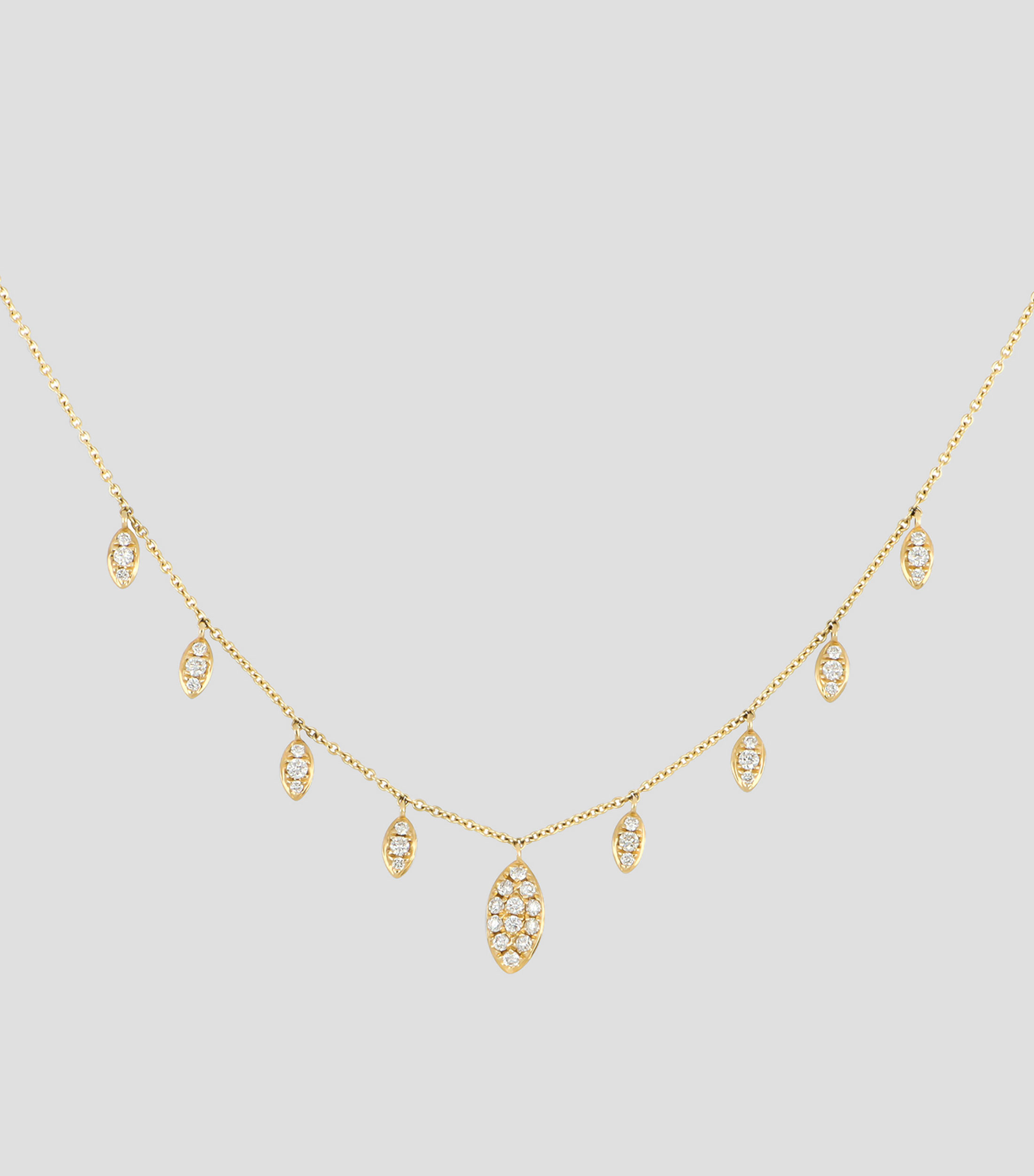 Gargantilla en Oro amarillo de 14 Kilates con diamantes Mujer