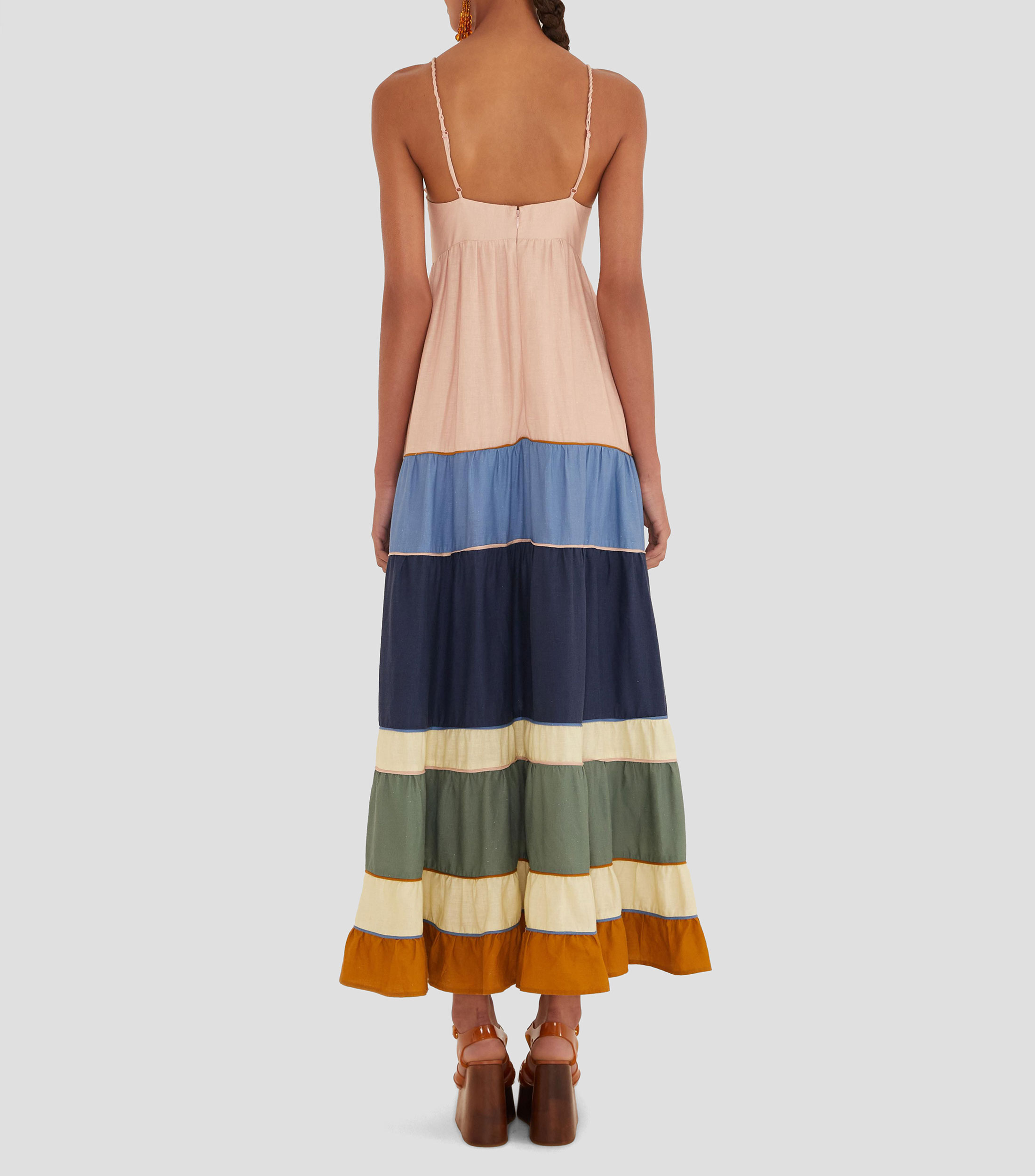 Vestido largo estampado Mujer