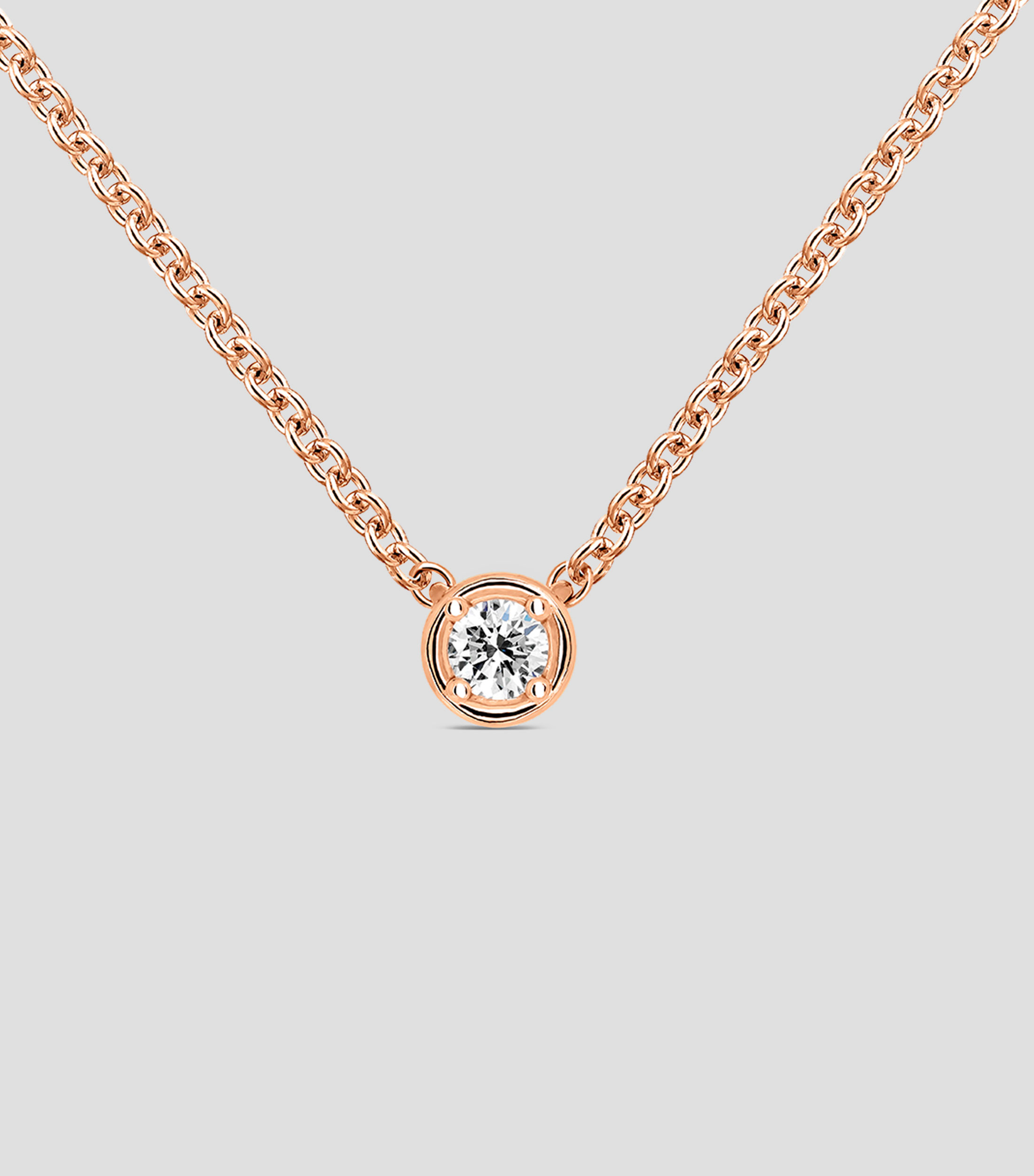 Collar en oro rosa 18 Kts con diamante Idalia Mujer
