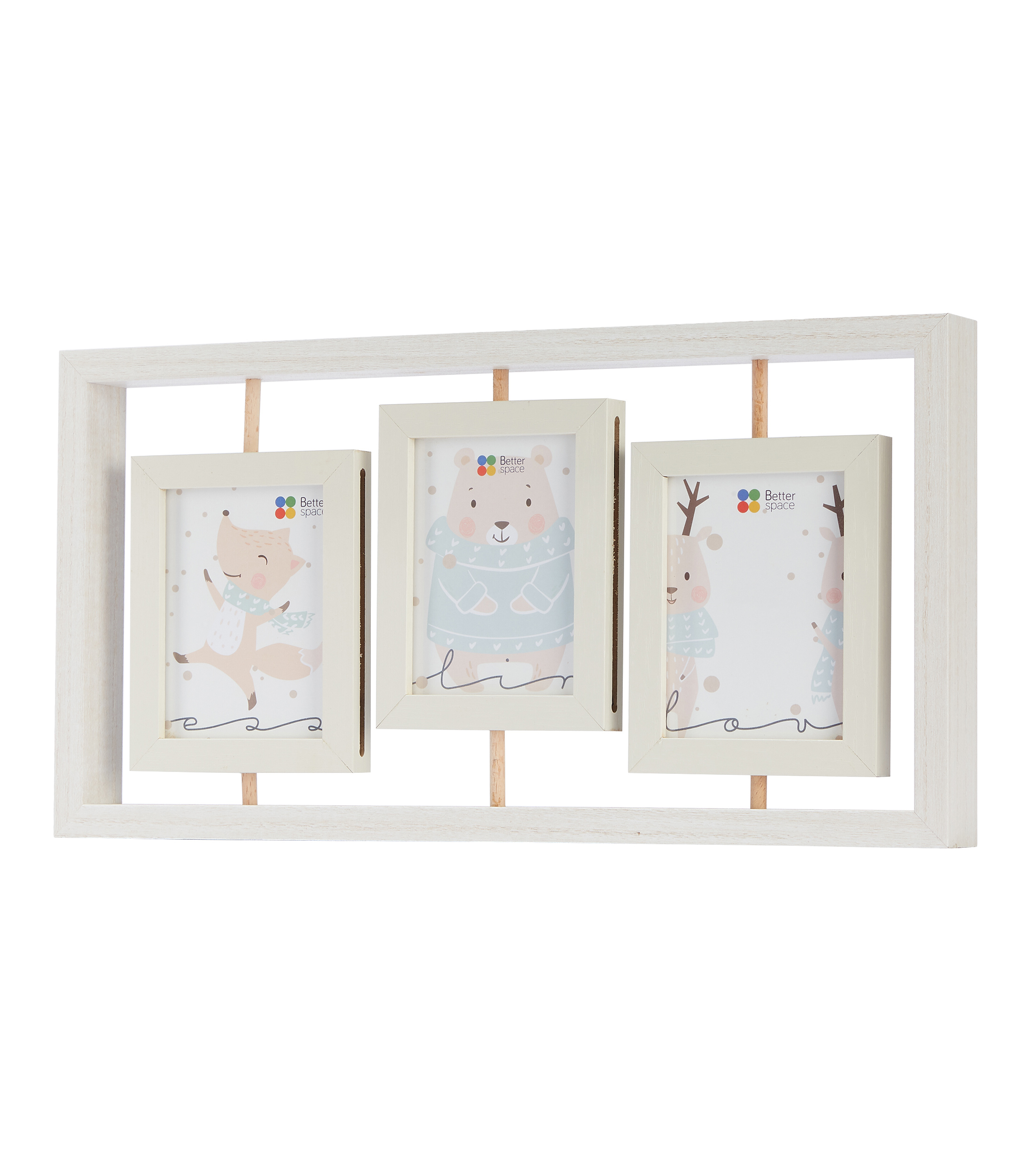 Portarretrato Infantil Triple Giratorio en madera