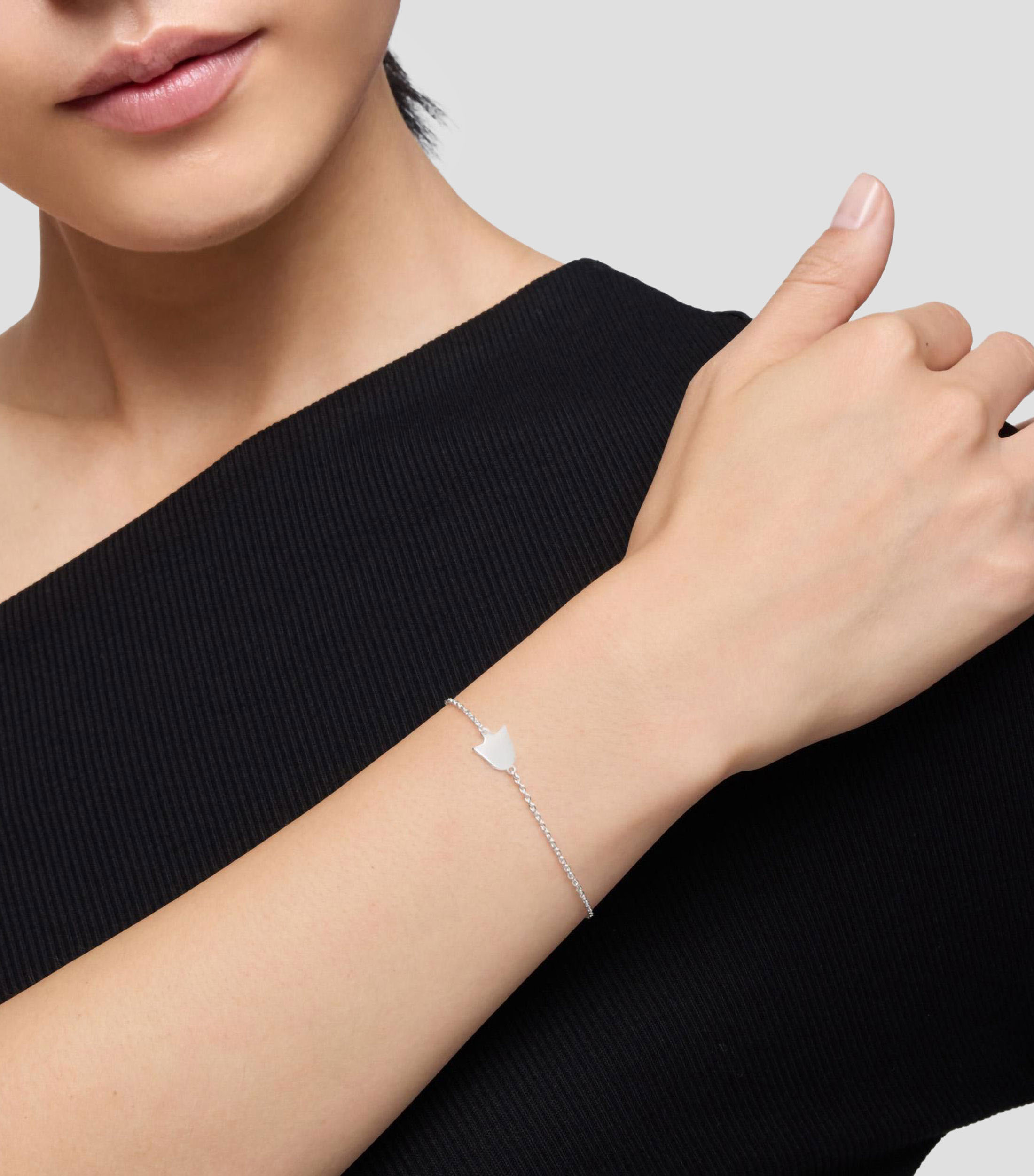 Pulsera en plata motivo tulipán Mujer