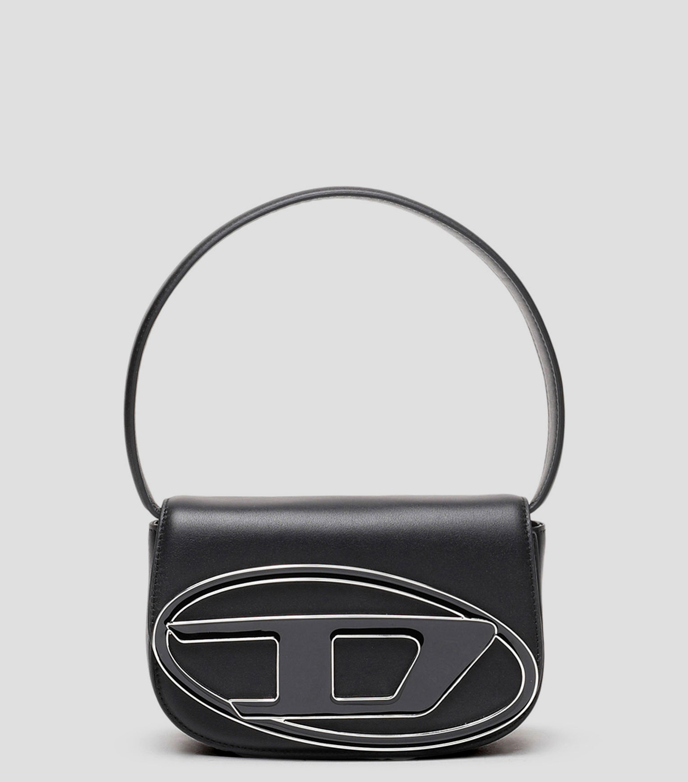 Bolsa shoulder negra en piel 1DR lisa Mujer