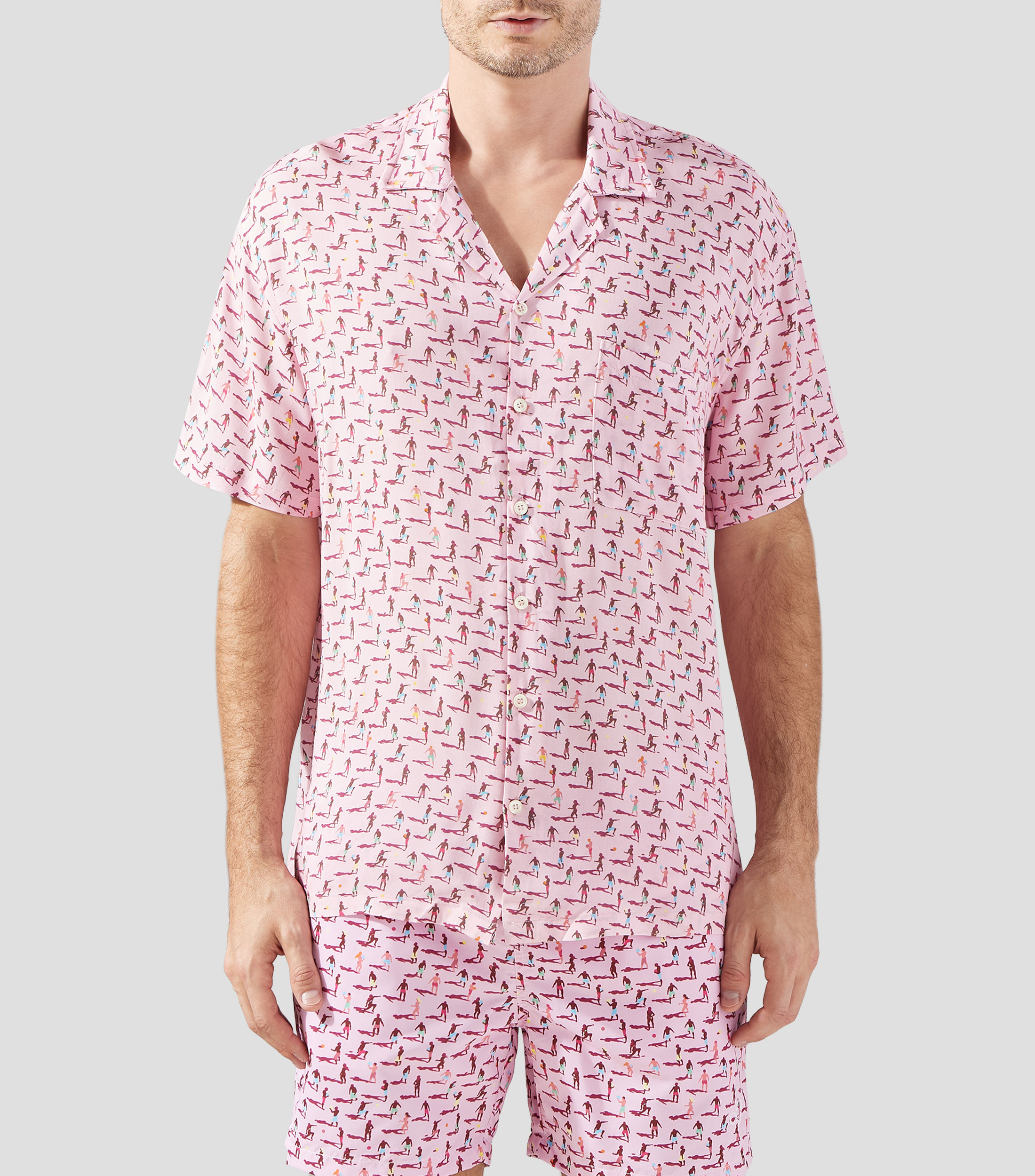 Camisa fantasía manga corta de playa Hombre