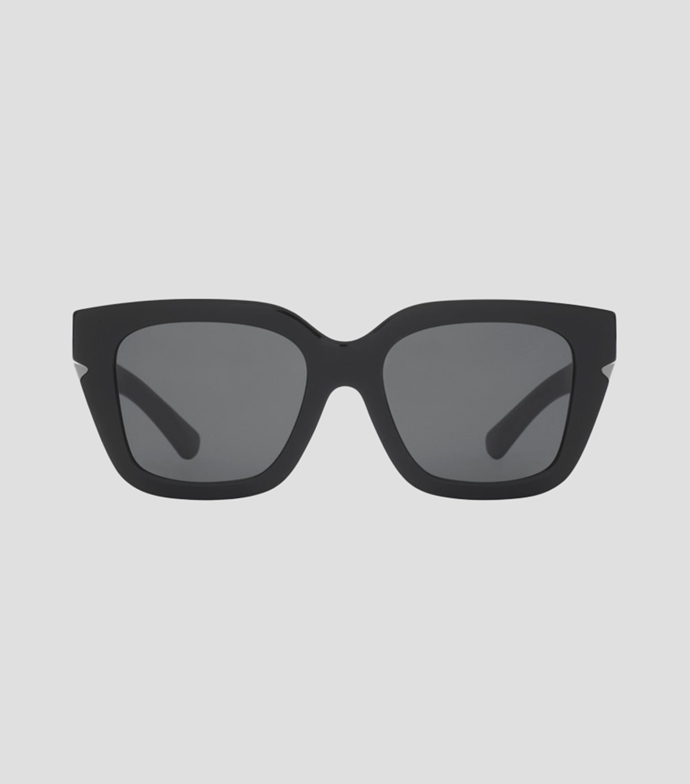 Lentes de sol cuadrados Inlaid Check negros Mujer