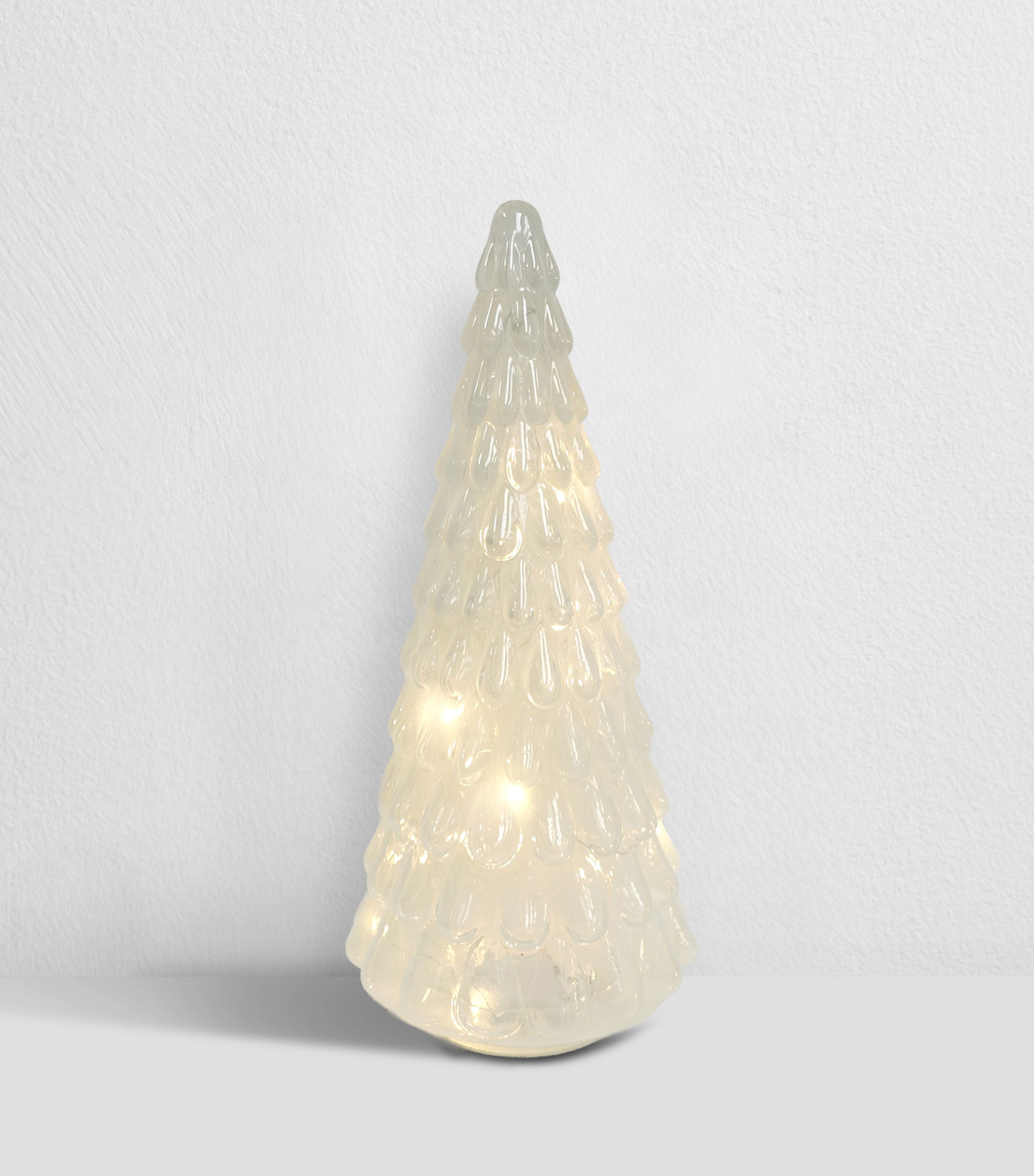 Figura decorativa Navideña pino Frosty Crystal con luz
