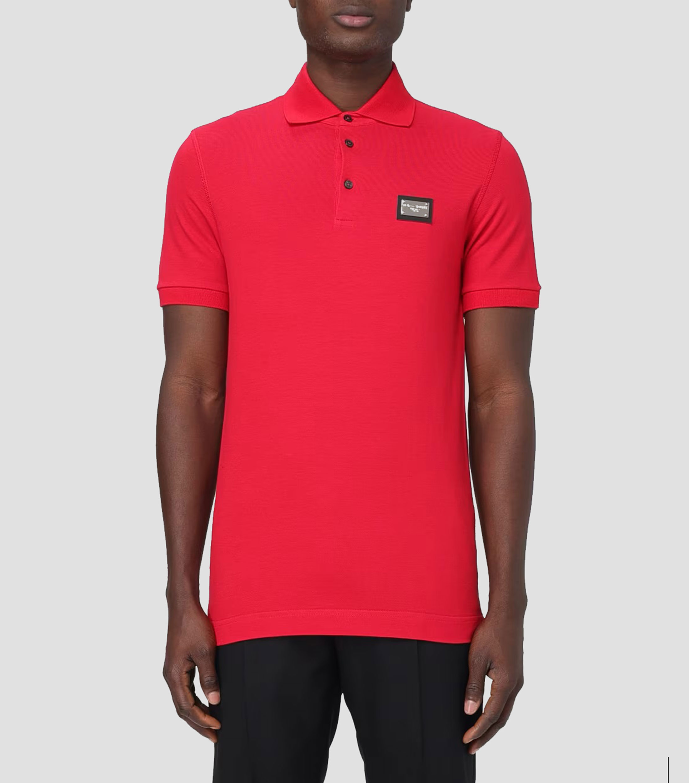 Playera tipo polo manga corta con logo Hombre