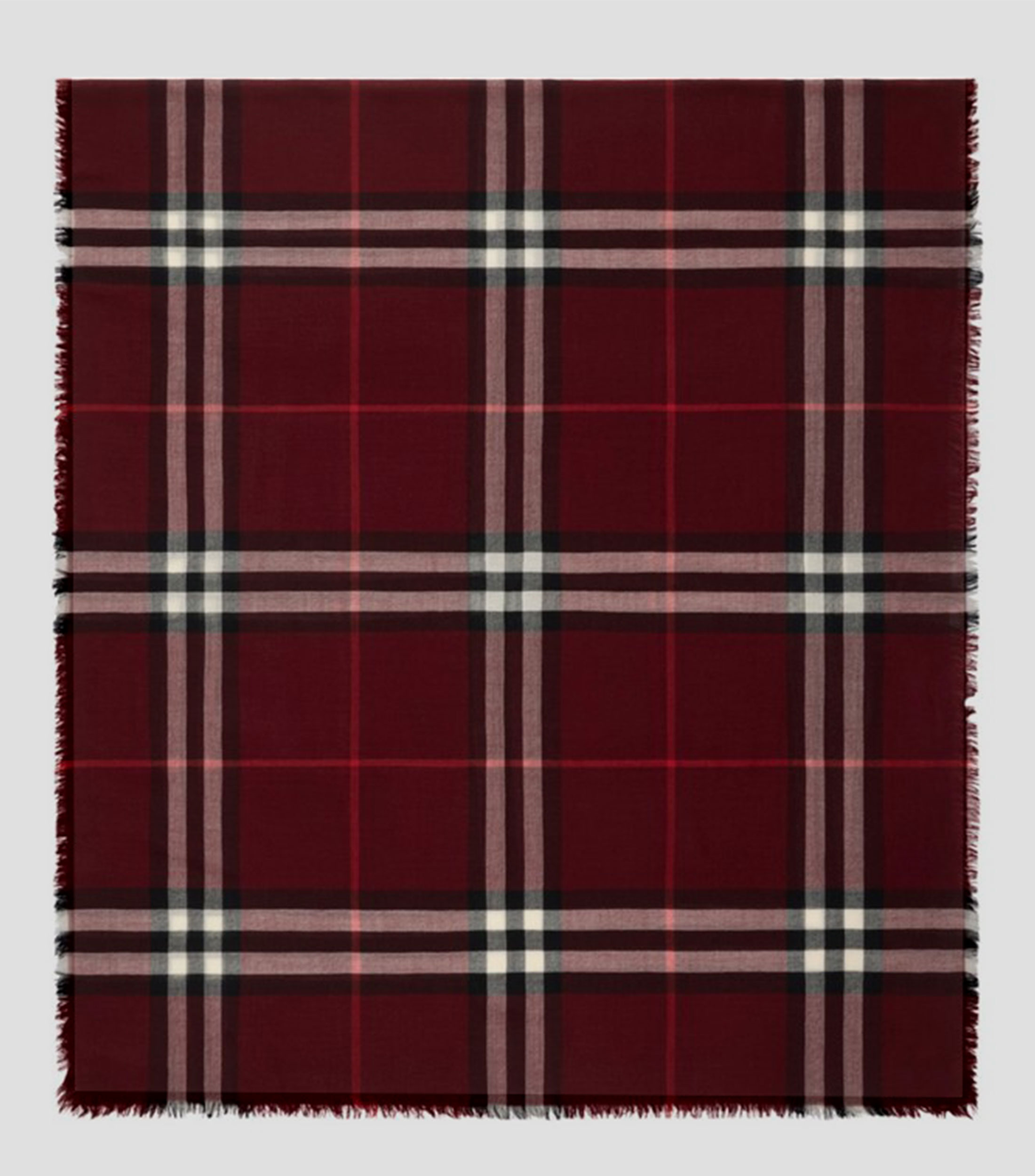 Pañuelo ancho en lana Check Mujer