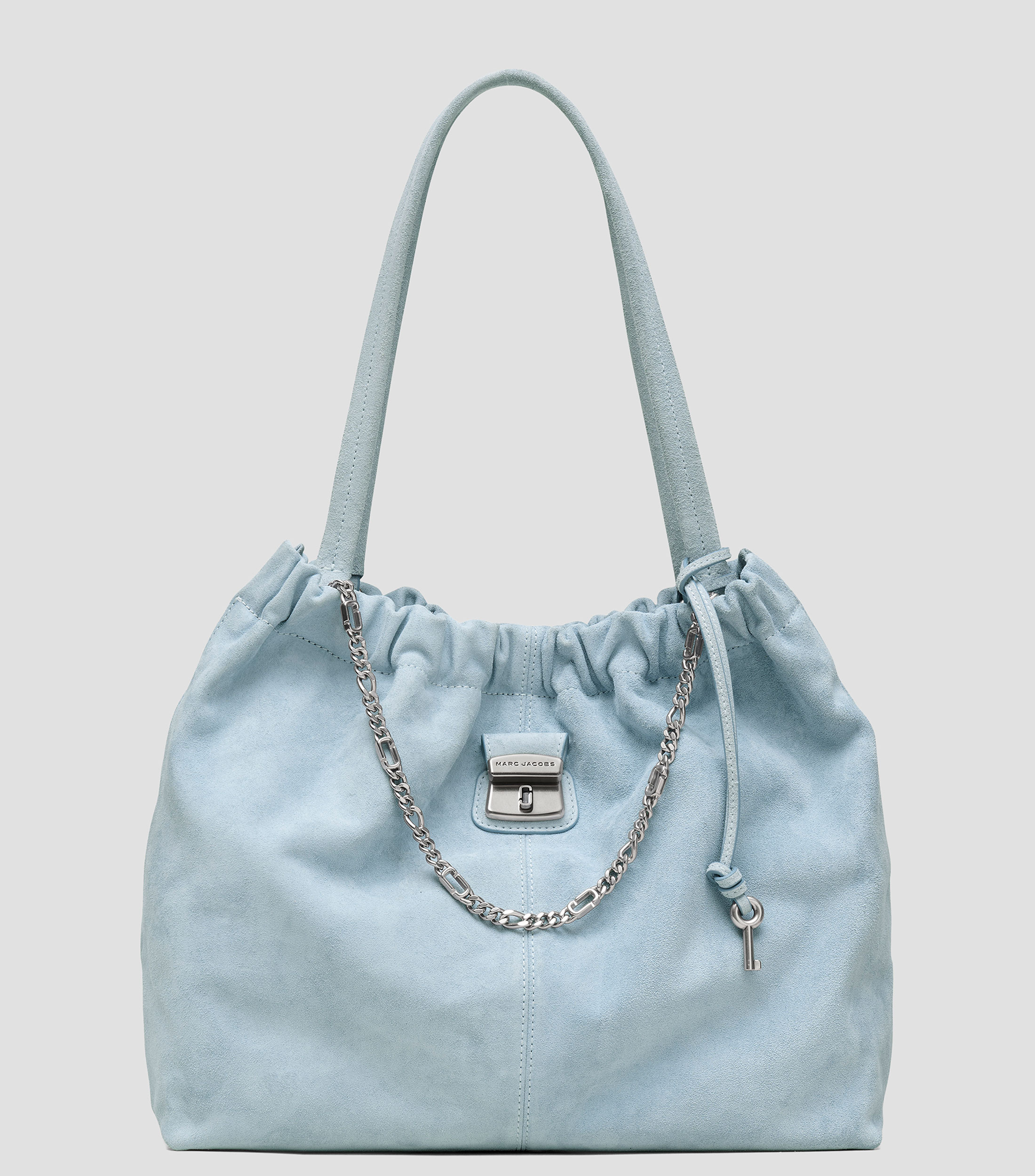 Bolsa tote azul en piel Cristina lisa Mujer
