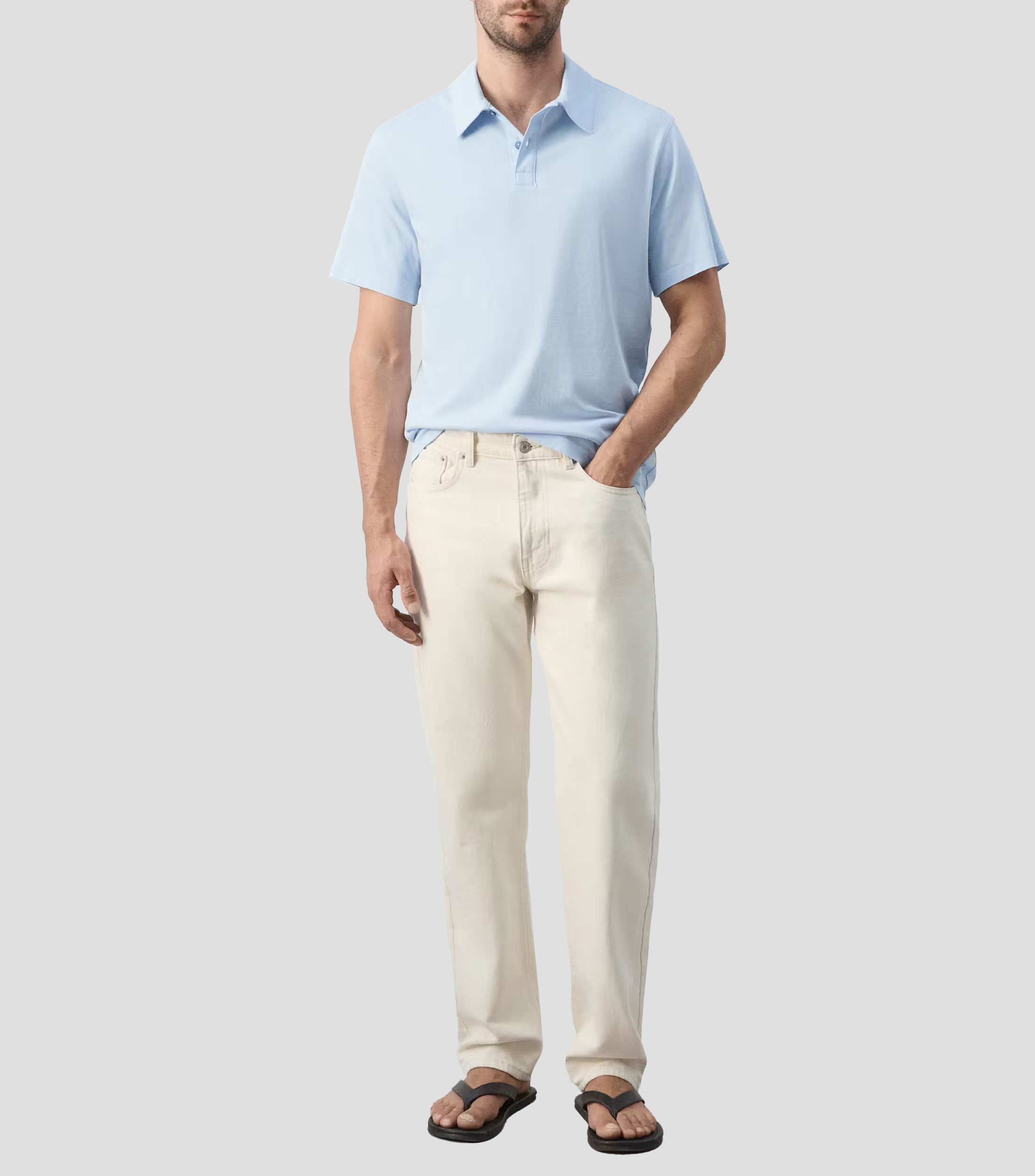 Playera tipo Polo manga corta liso Hombre