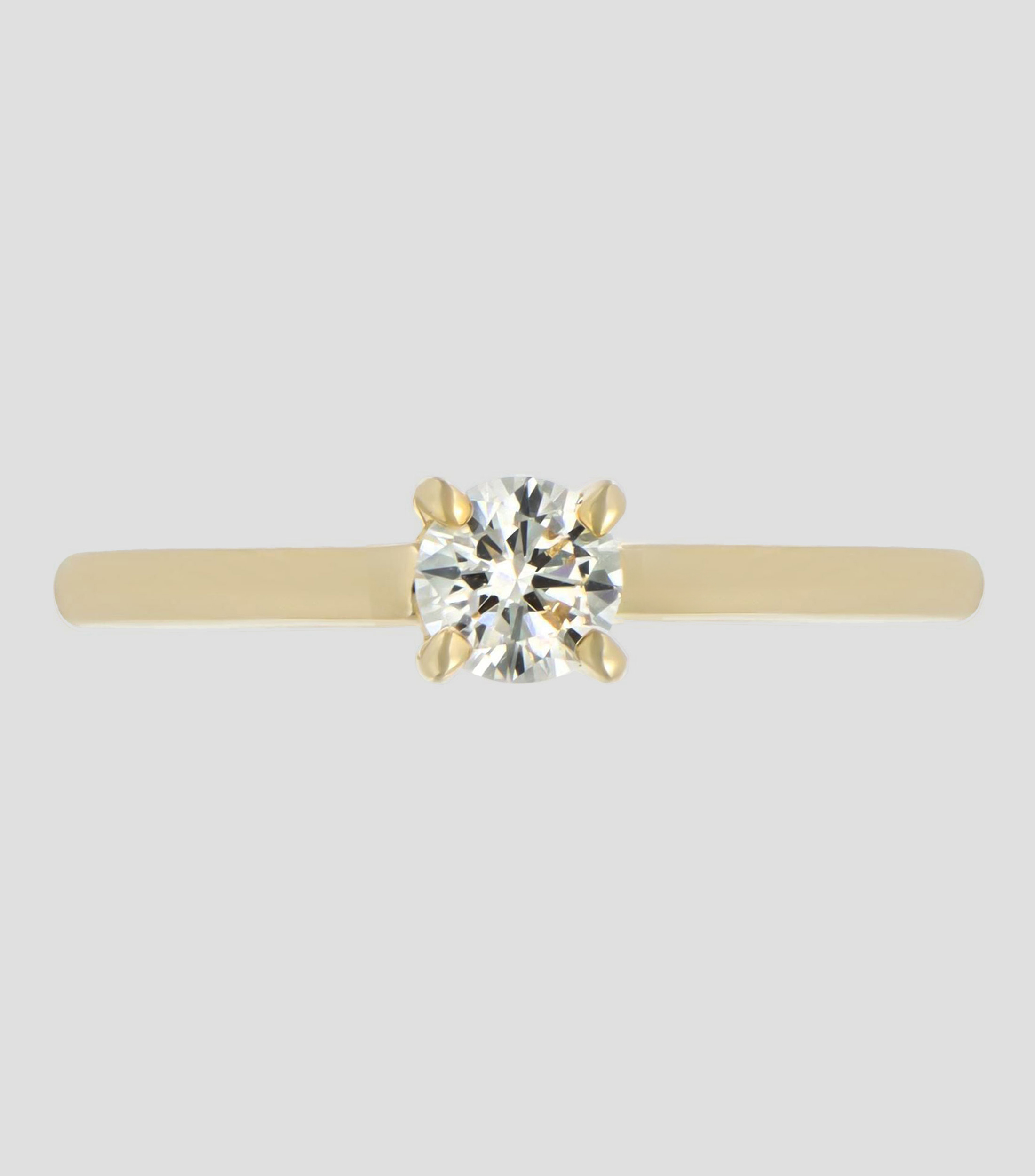 Anillo solitario en oro amarillo de 14 kilates con diamante Mujer