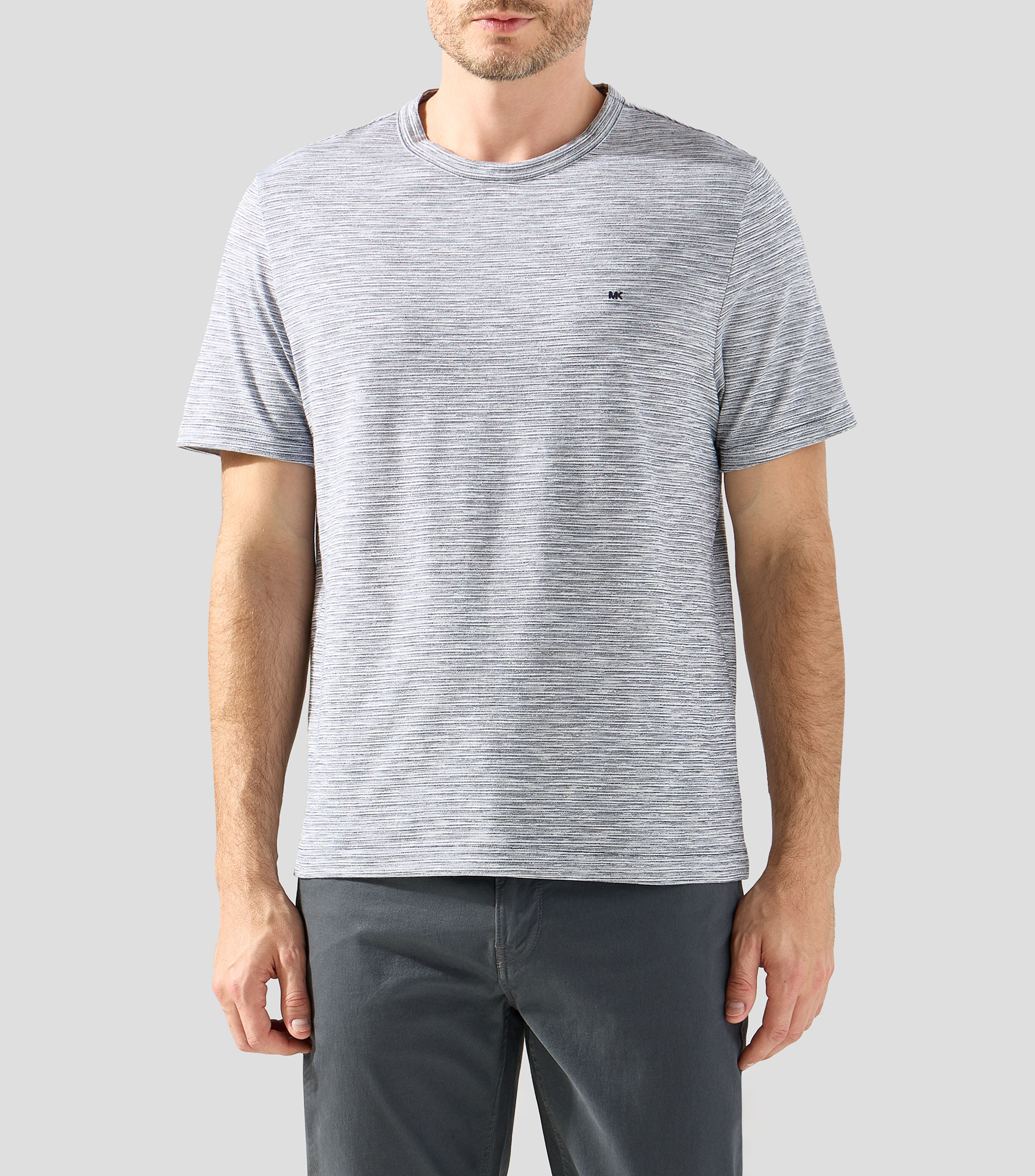 Playera cuello redondo manga corta jaspeada Hombre