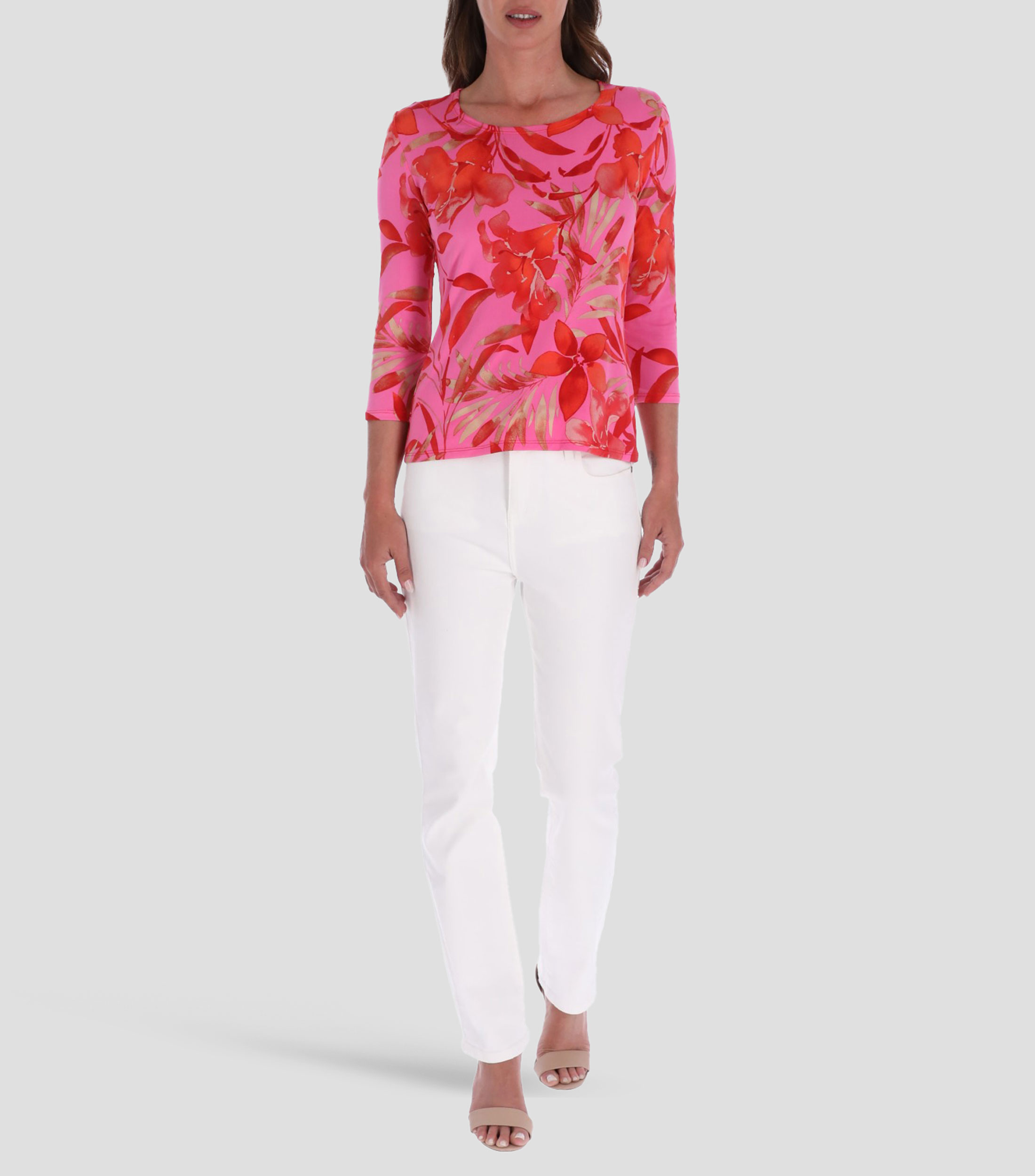 Blusa Estampado Floral Manga 34 Mujer