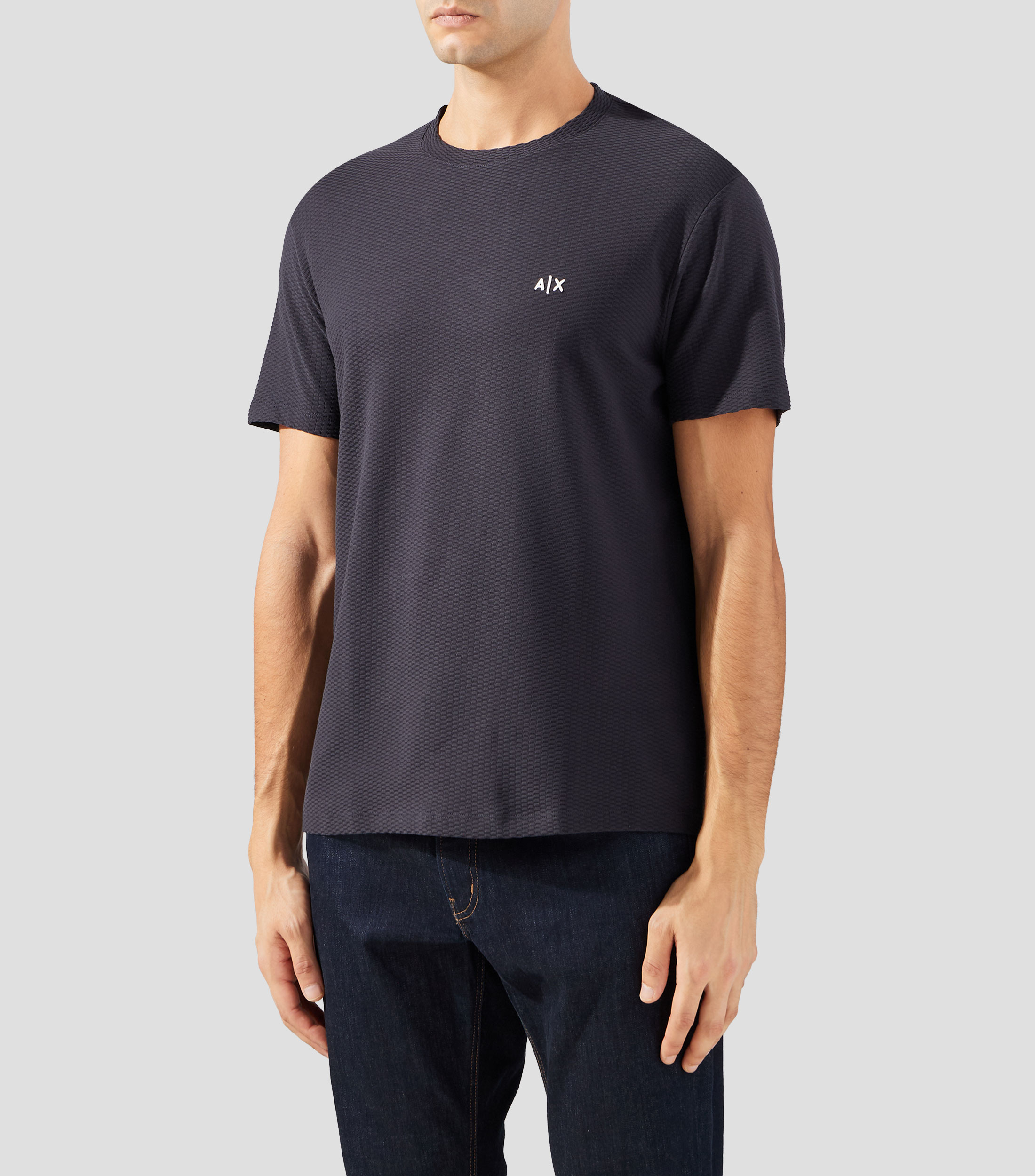 Playera cuello redondo manga corta microdiseño Hombre