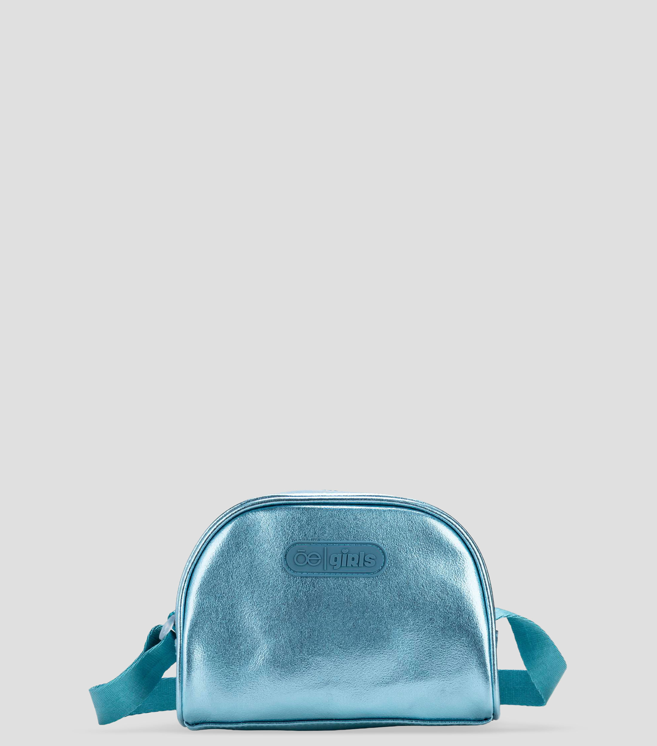 Bolsa crossbody azul metálico lisa Niña