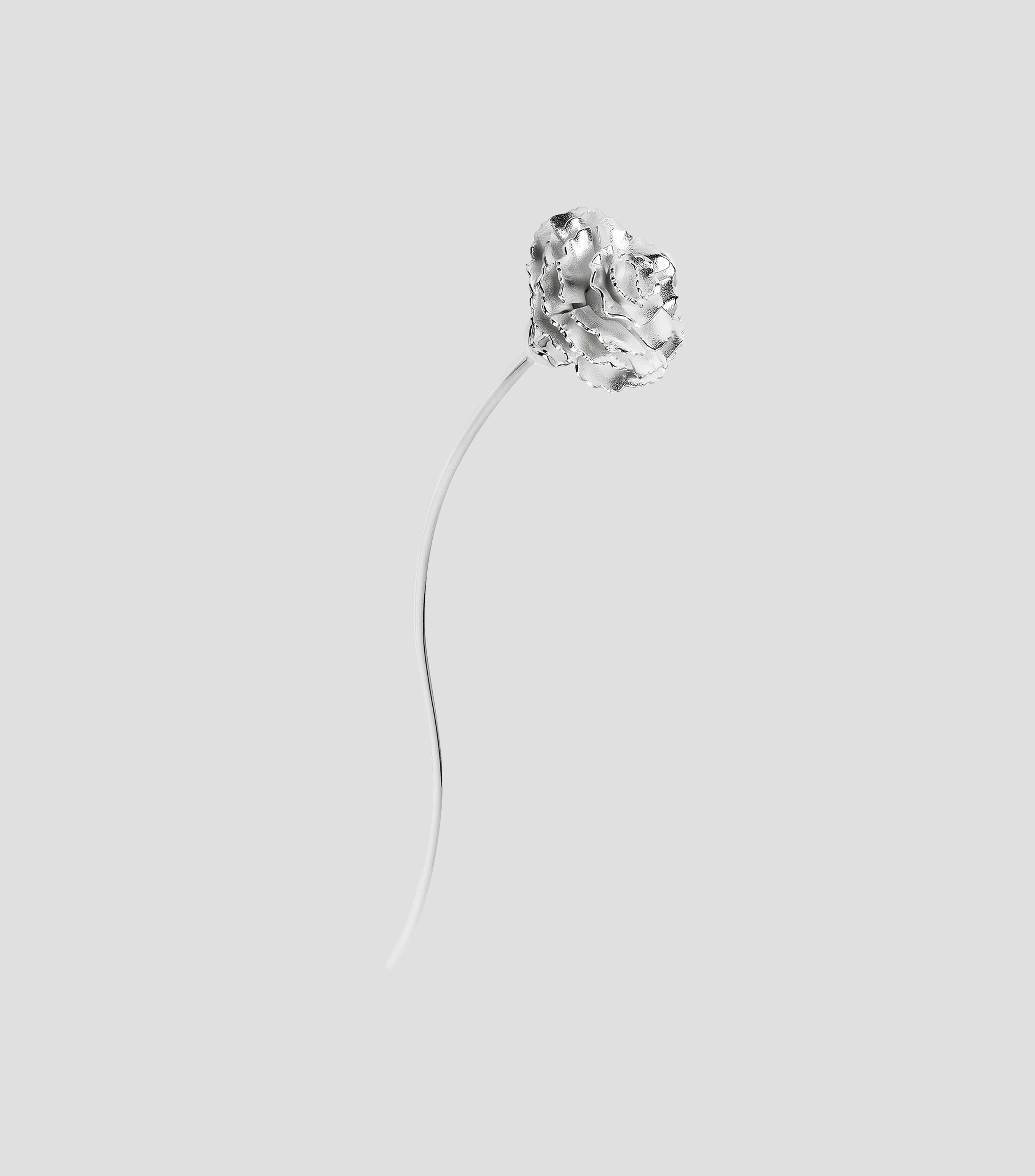 Escultura Flor Clavel en Plata