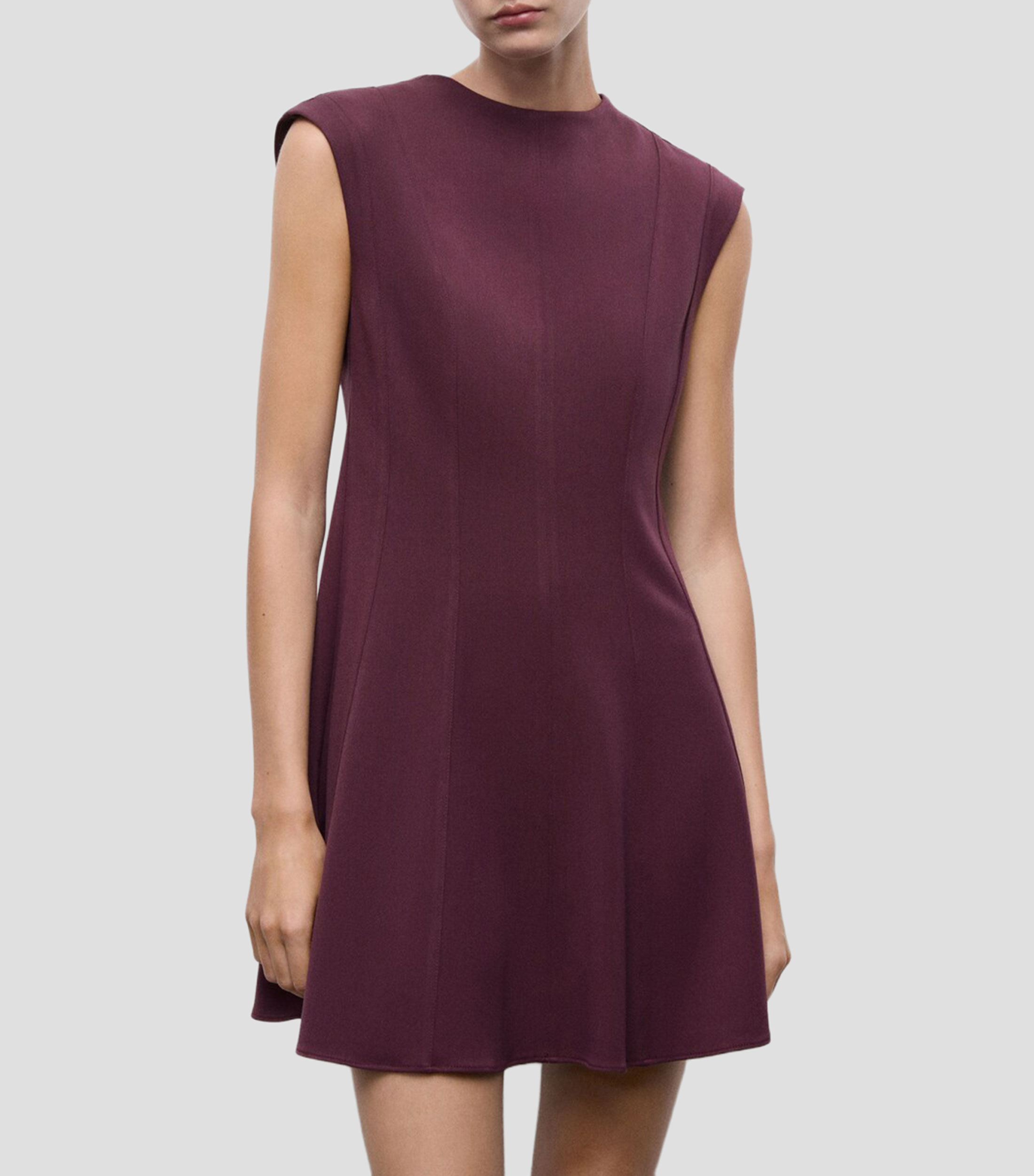 Vestido formal corto sin mangas liso Mujer