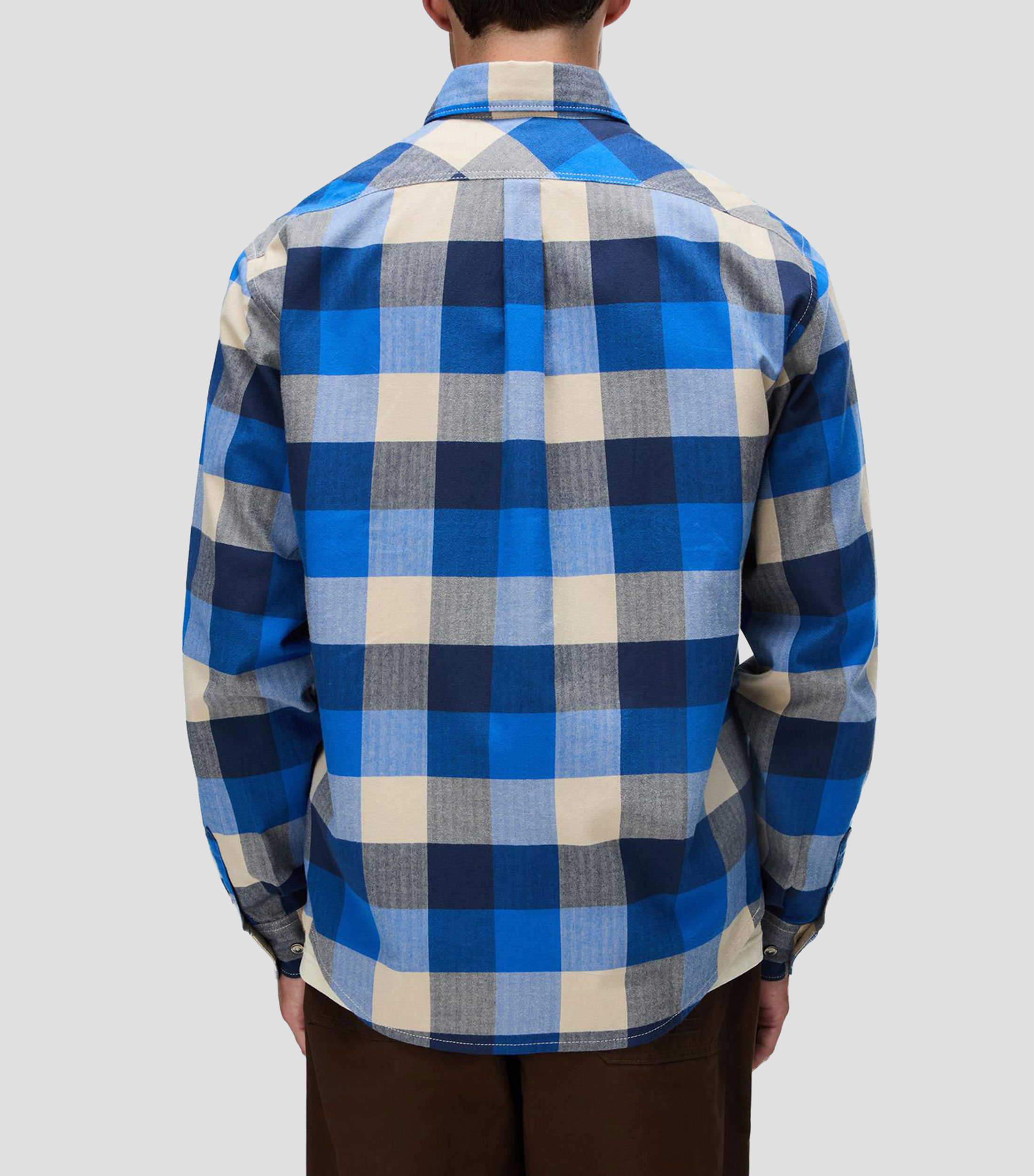 Camisa cuadros manga larga Hombre