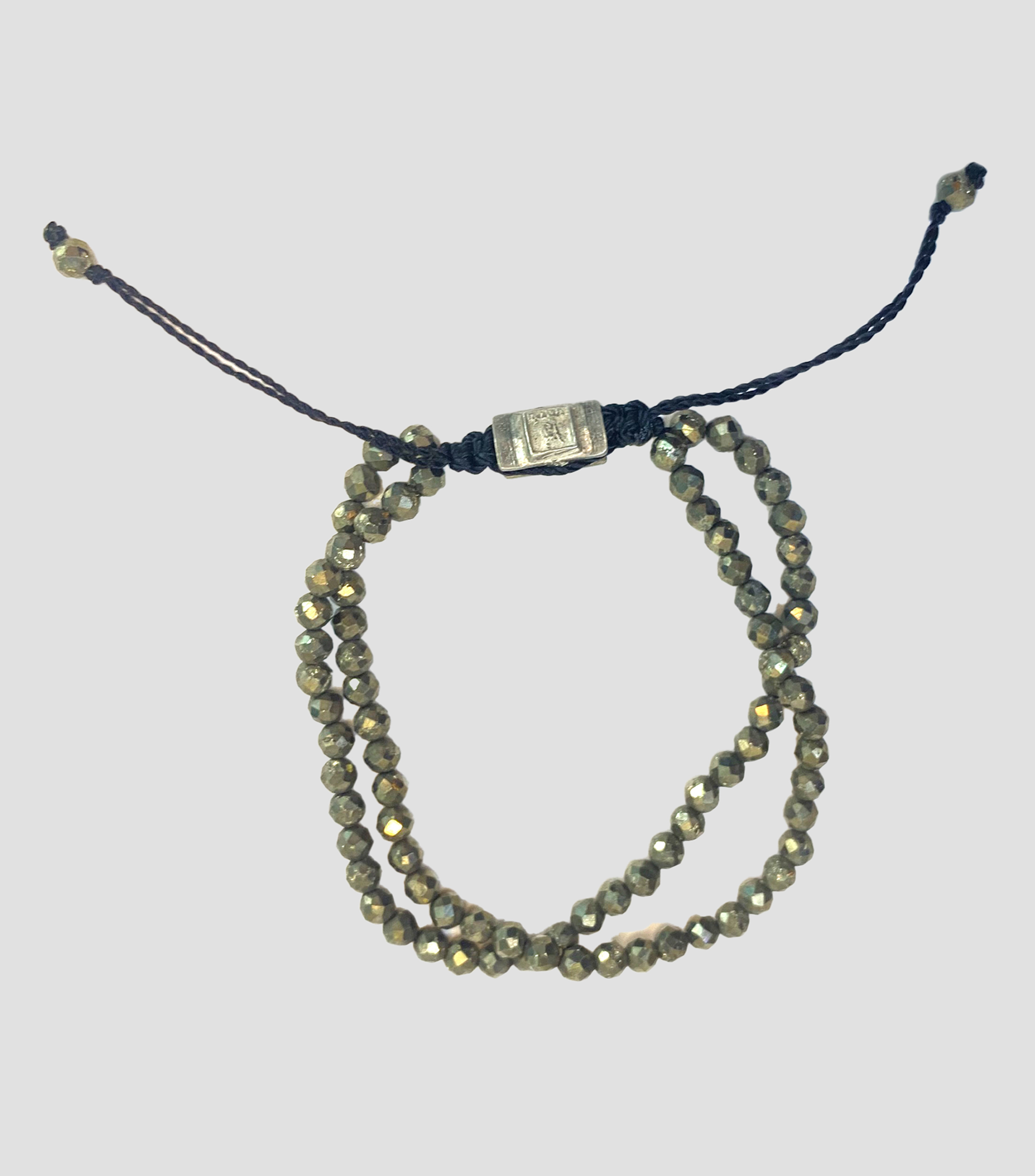 Brazalete doble con piedras Hombre