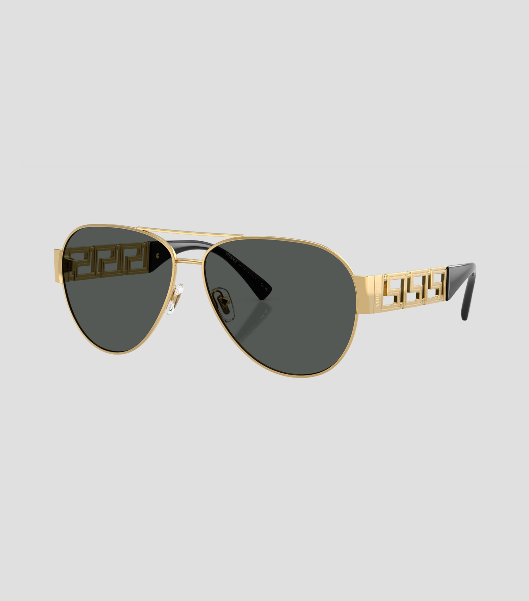 Lentes de sol aviador dorados Hombre