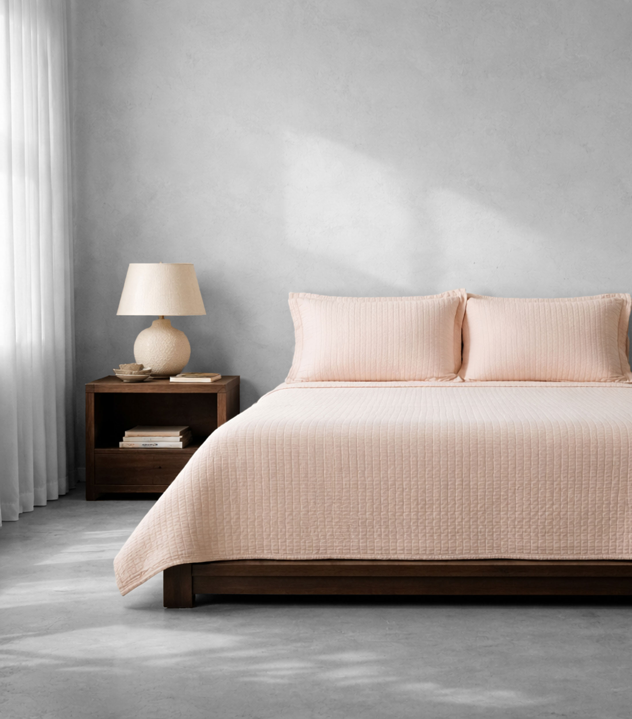 Colcha Matrimonial/Queen Size en algodón Minimal rosa