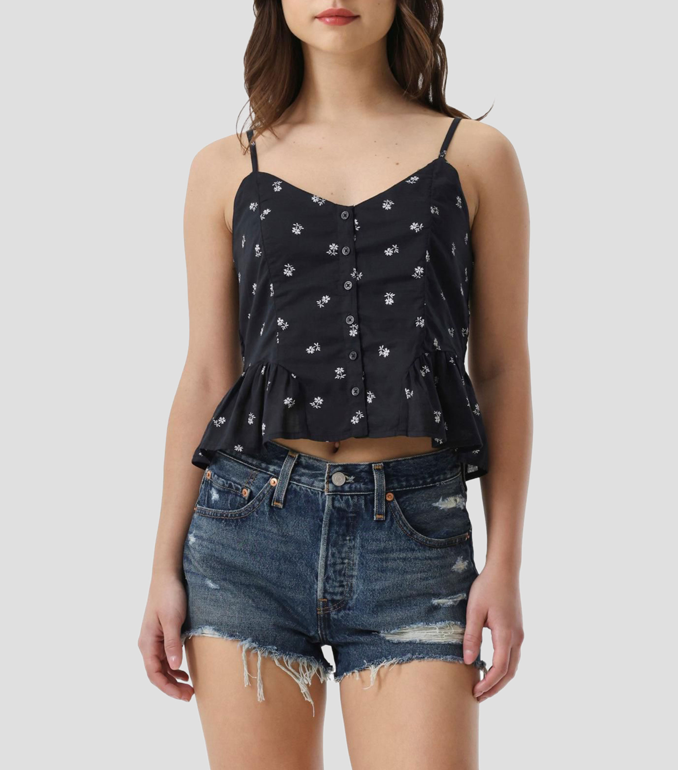 Blusa estampada sin mangas Mujer