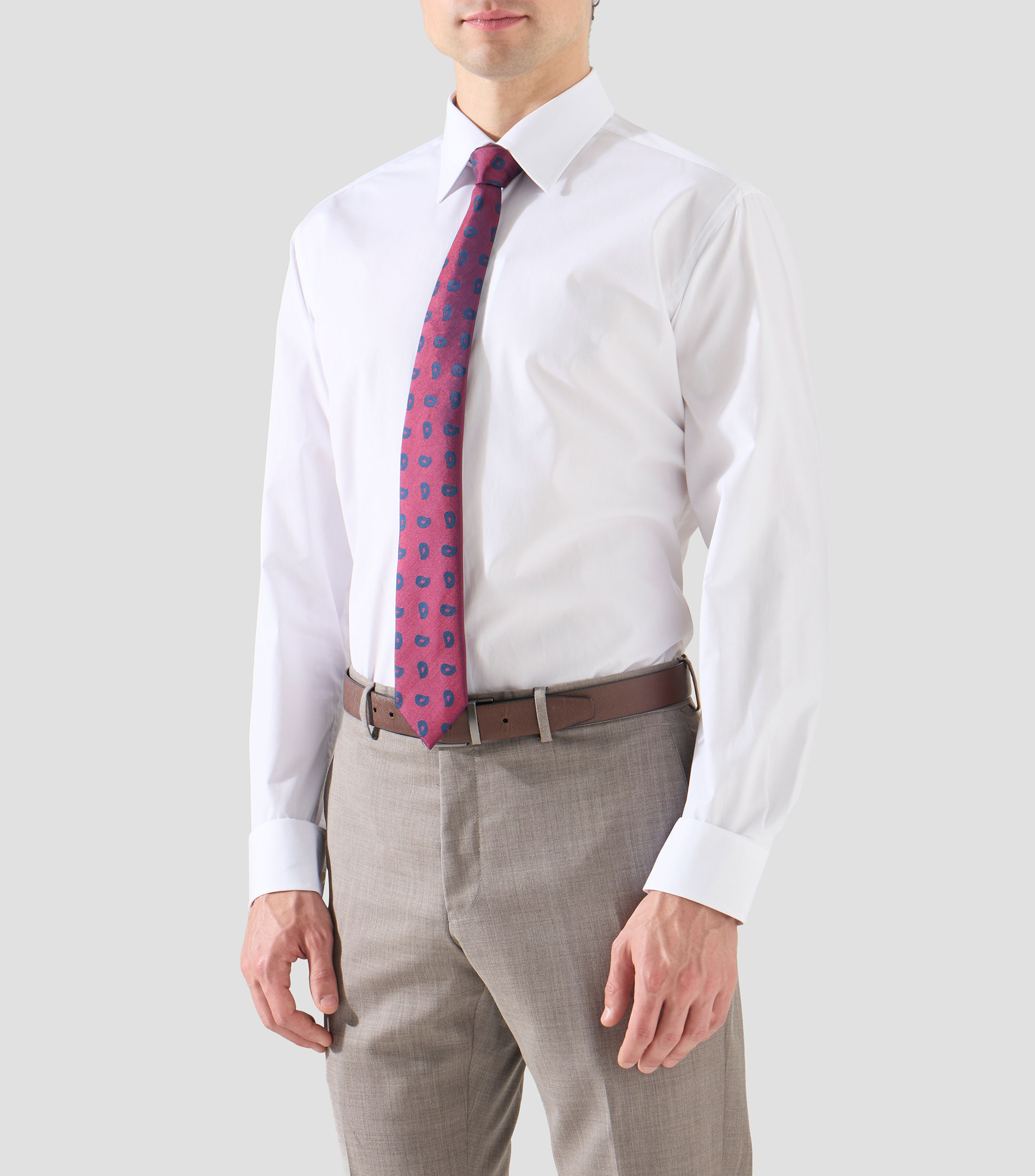 Camisa de vestir lisa con manga larga Hombre